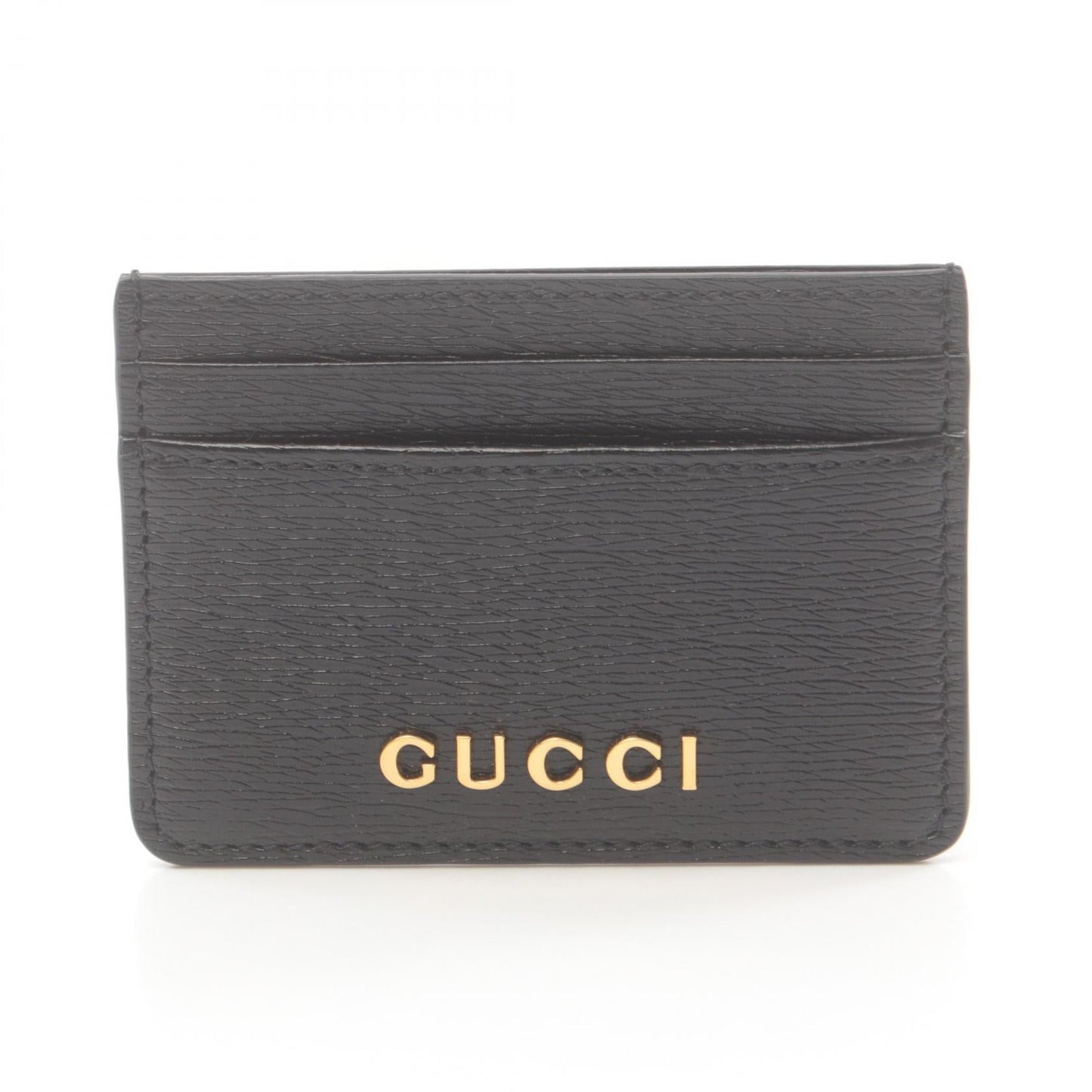 Luxury Gucci Trending 2025 Leather Script Card Case Black