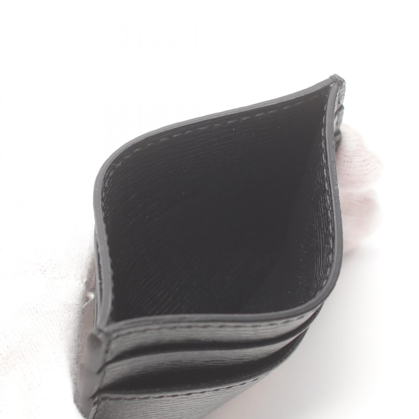 Luxury Gucci Trending 2025 Leather Script Card Case Black