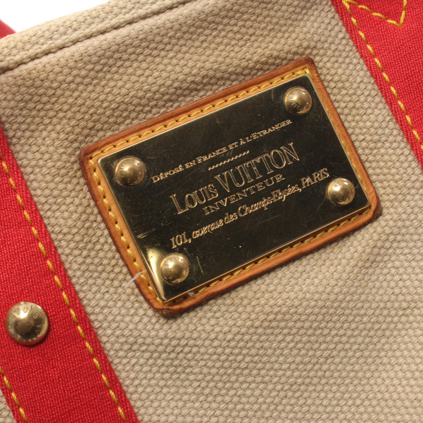 Louis Vuitton Antigua Canvas Leather Tote Bag M40038