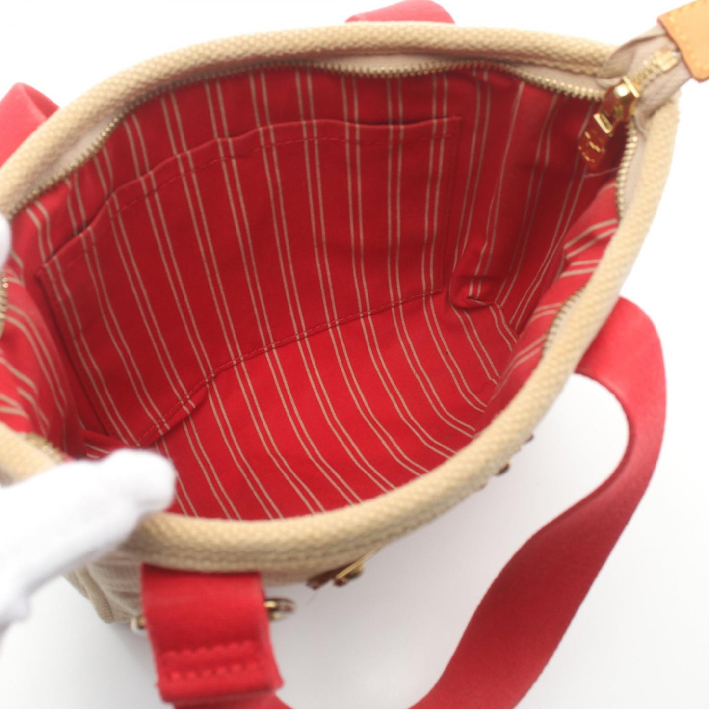 Louis Vuitton Antigua Canvas Leather Tote Bag M40038