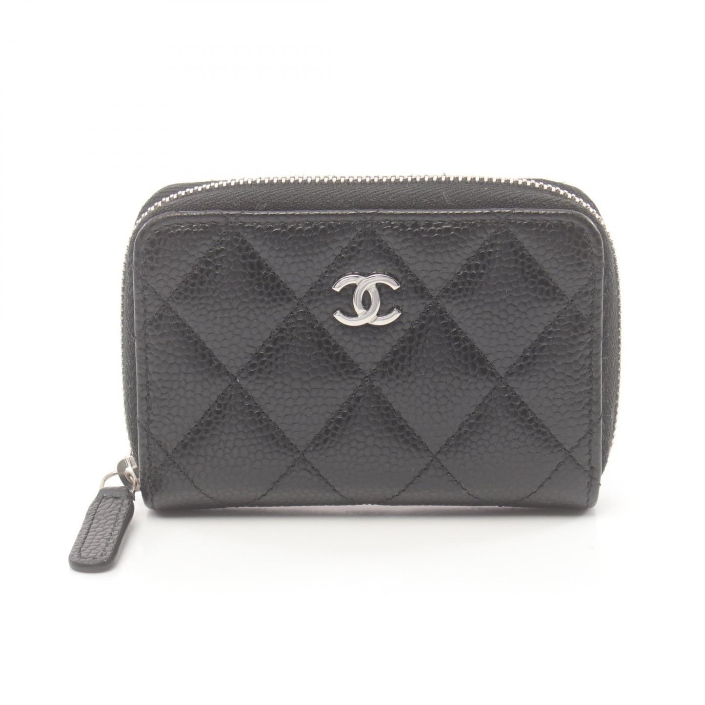 Chanel Quilted Caviar Zip Coin Purse Leather Coin Case AP0216 in Great Condition