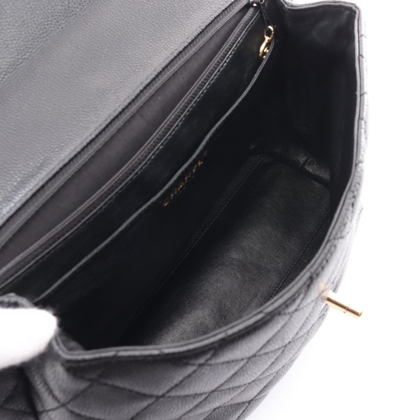 Chanel Caviar Skin Matelasse Handbag Black