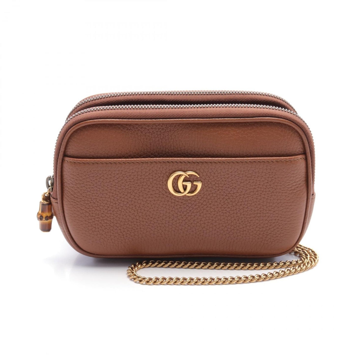Luxury Gucci Trending 2025 Bamboo Leather Mini Double G Shoulder Bag