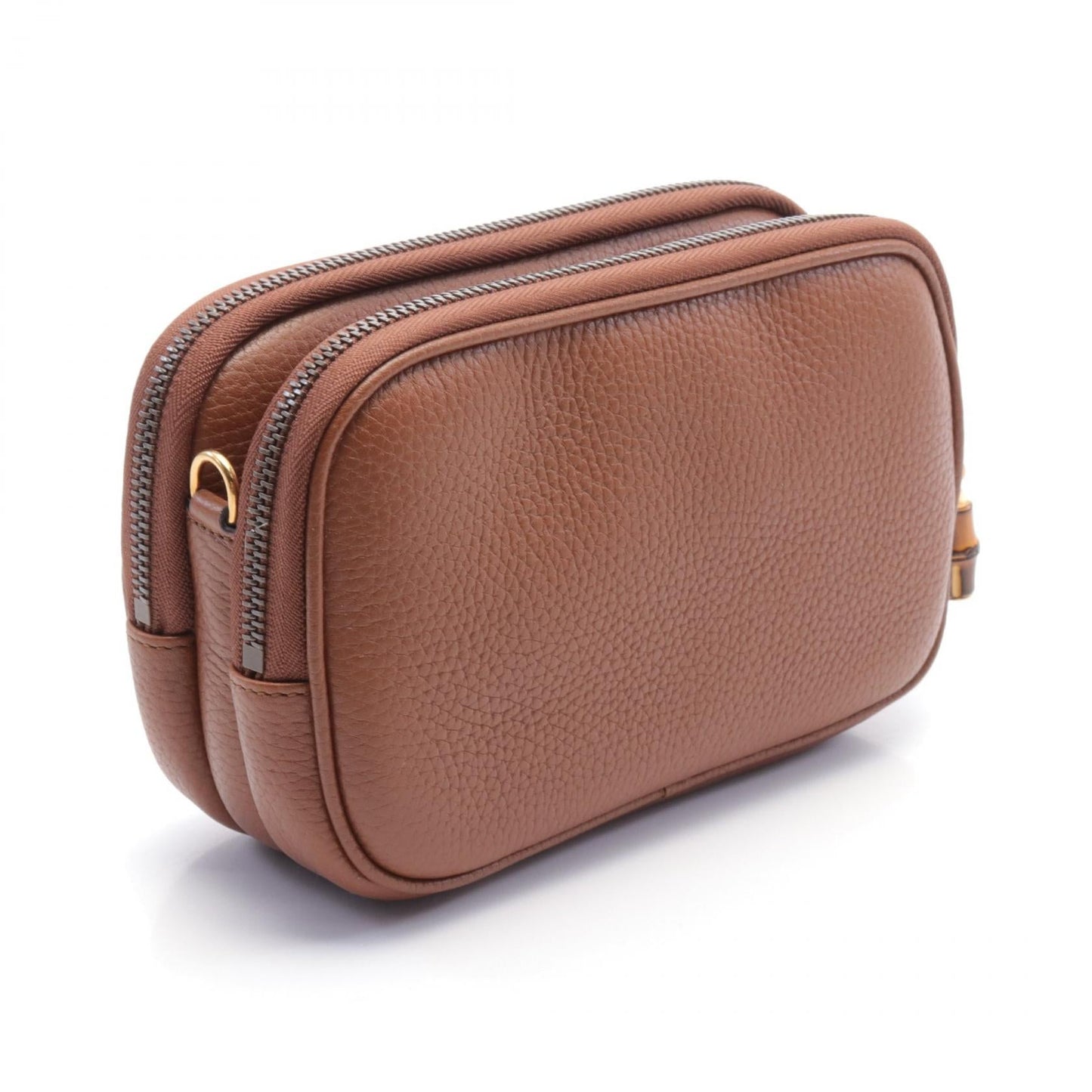 Luxury Gucci Trending 2025 Bamboo Leather Mini Double G Shoulder Bag