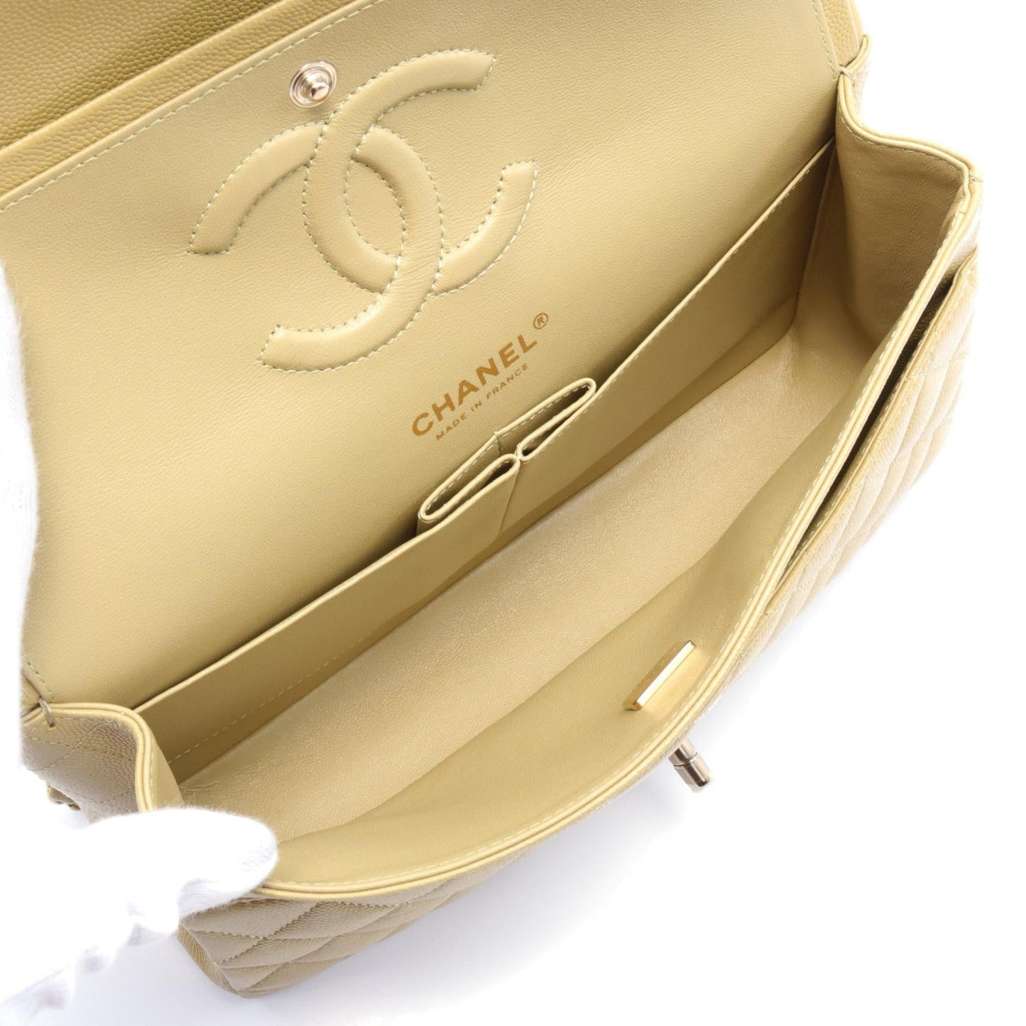 Chanel Caviar Skin Matelasse W Flap Shoulder Bag