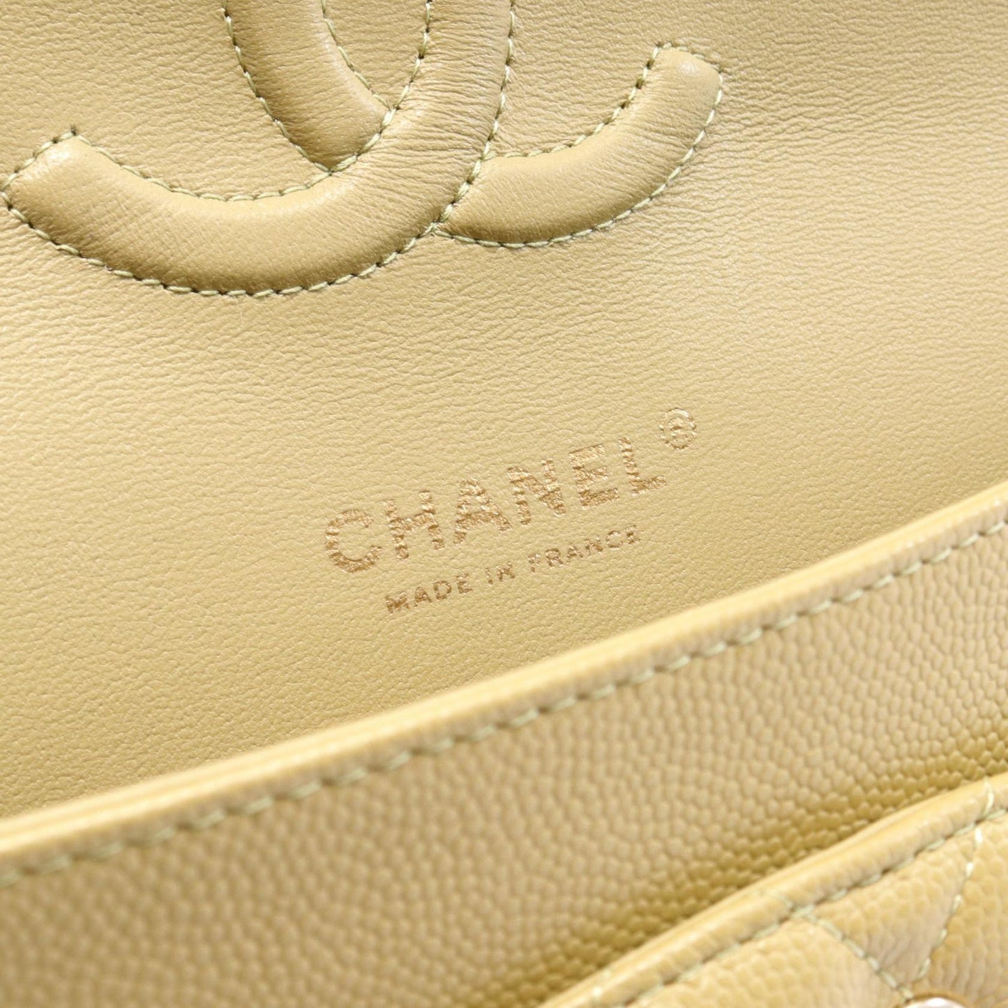 Chanel Caviar Skin Matelasse W Flap Shoulder Bag