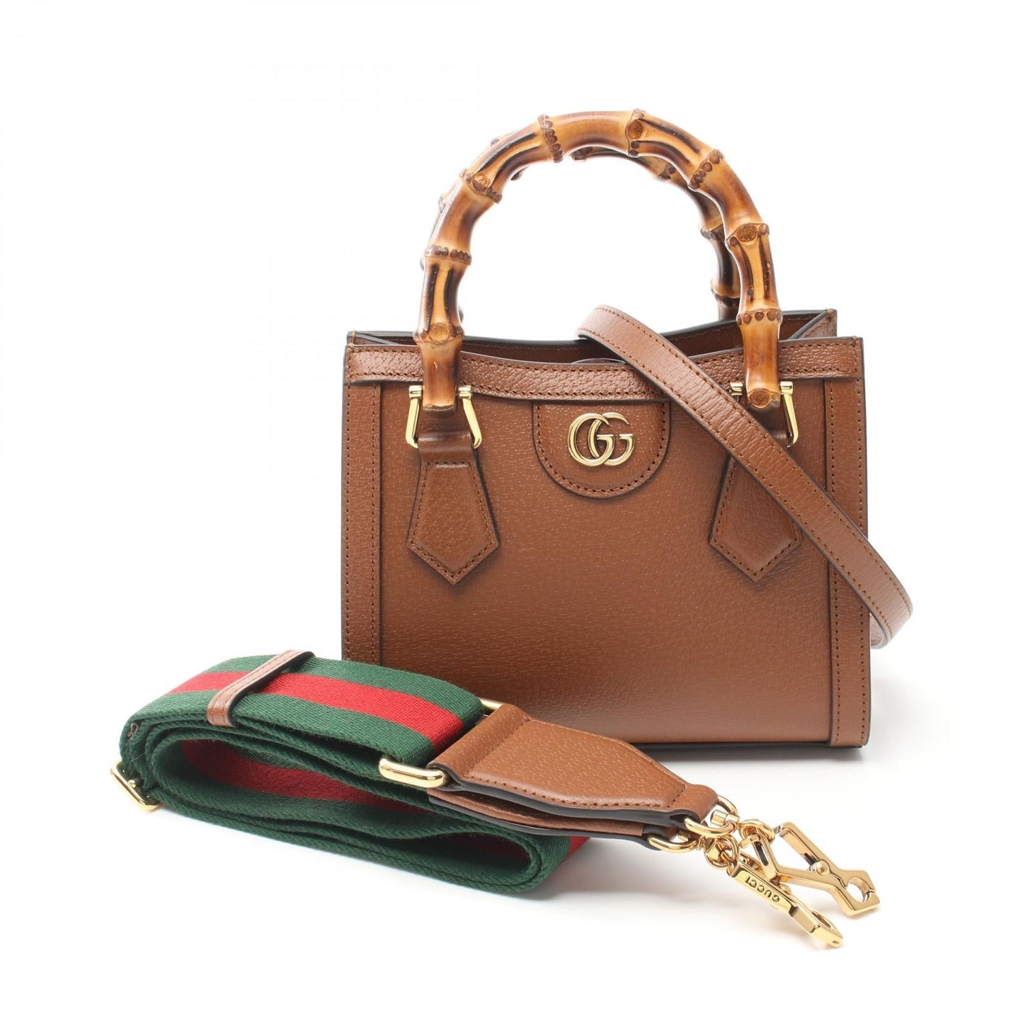 Luxury Gucci Trending 2025 Diana Mini Bamboo Leather Tote Bag
