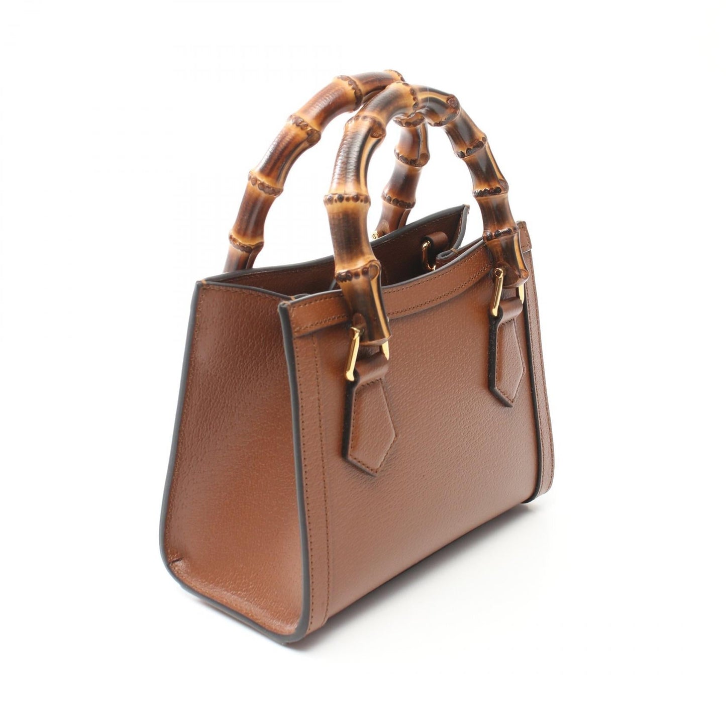 Luxury Gucci Trending 2025 Diana Mini Bamboo Leather Tote Bag