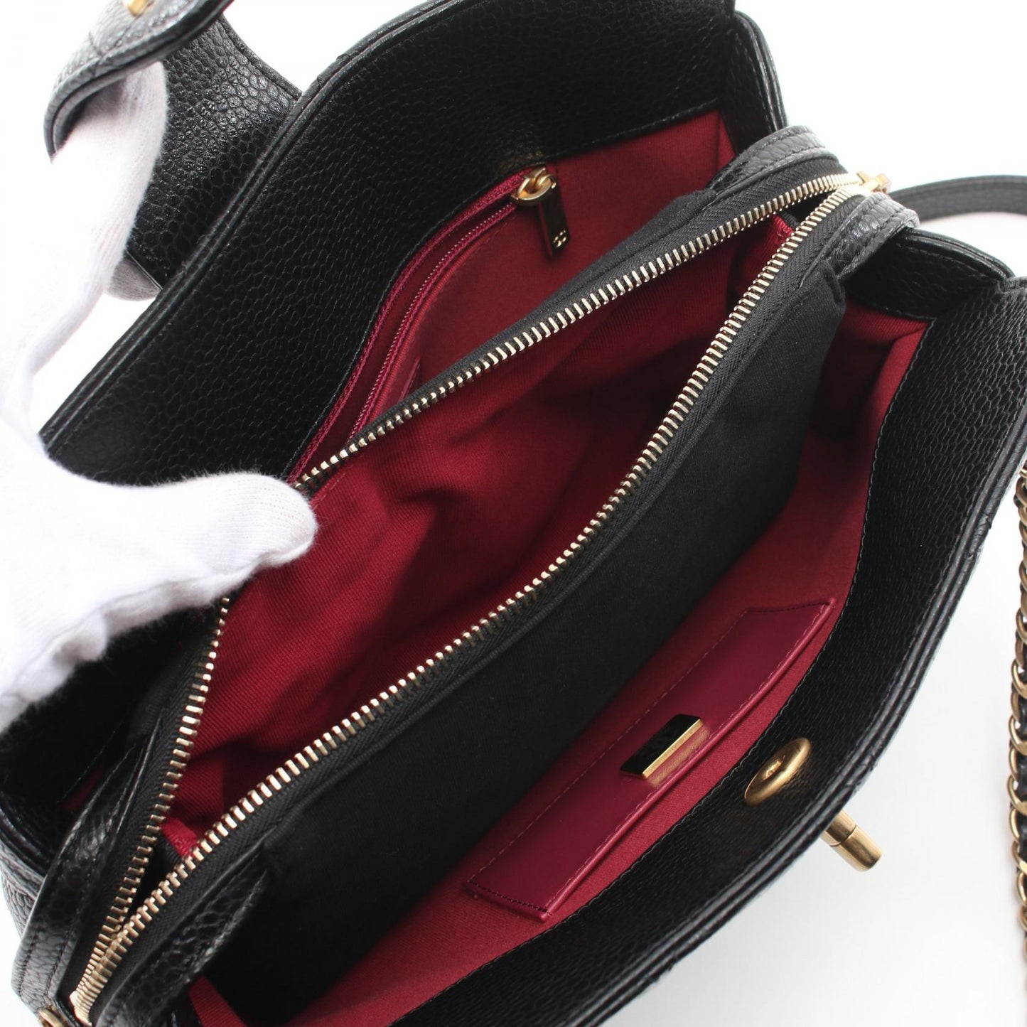 Chanel Leather Bowling Shoulder Bag Black AS5005