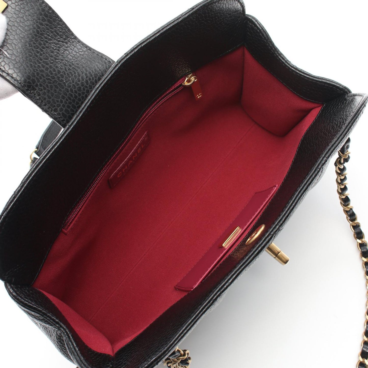 Chanel Leather Bowling Shoulder Bag Black AS5005