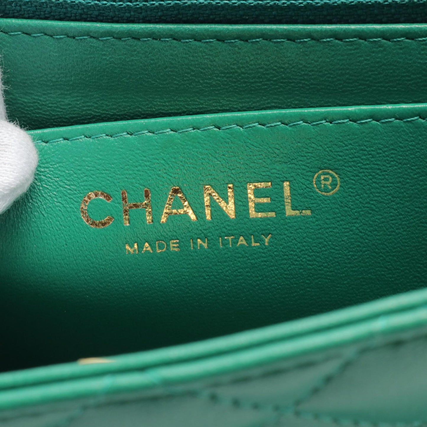 Chanel Mini Matelasse Leather Shoulder Bag Green