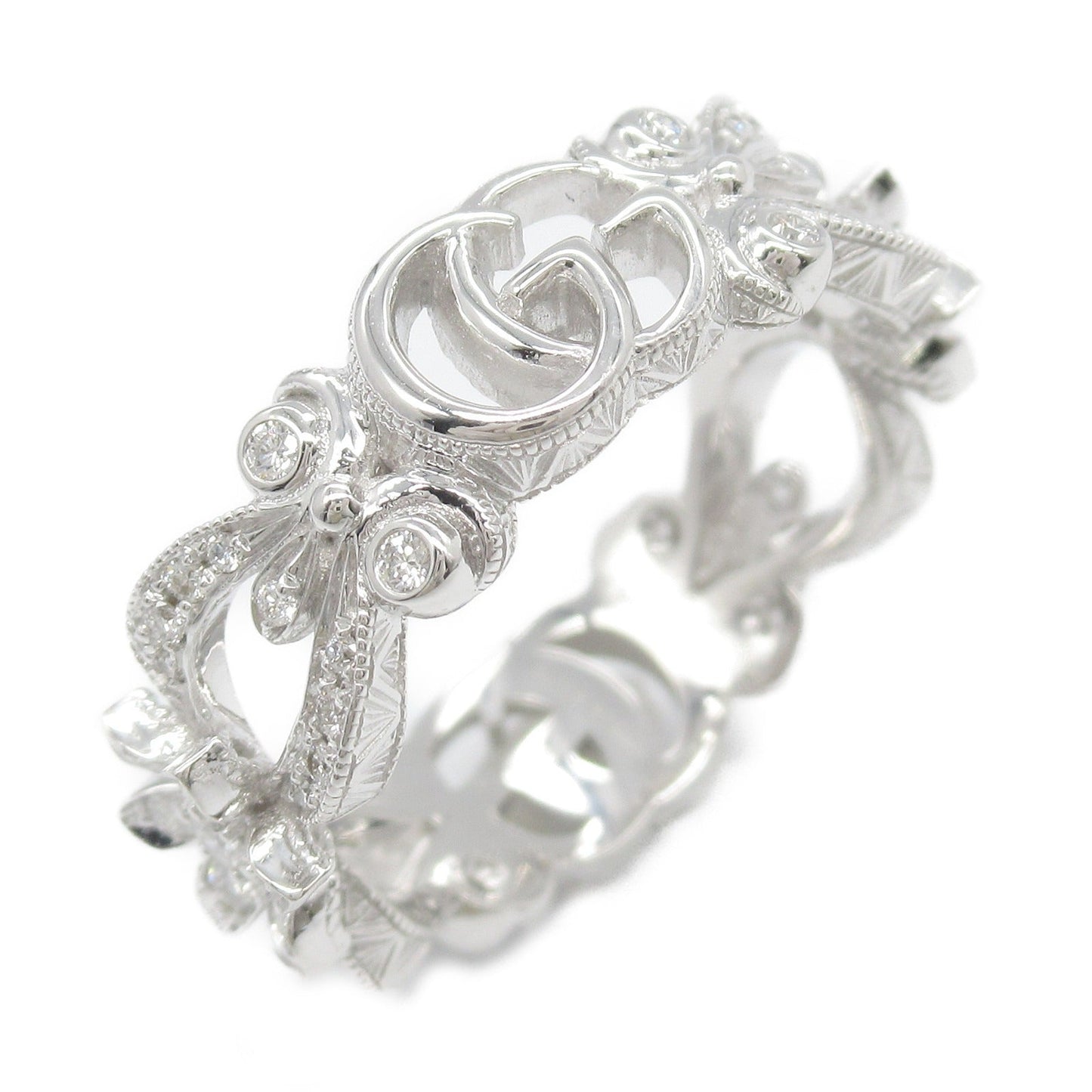 Luxury Gucci Trending 2025 Diamond Flora Flower Motif Ring K18WG