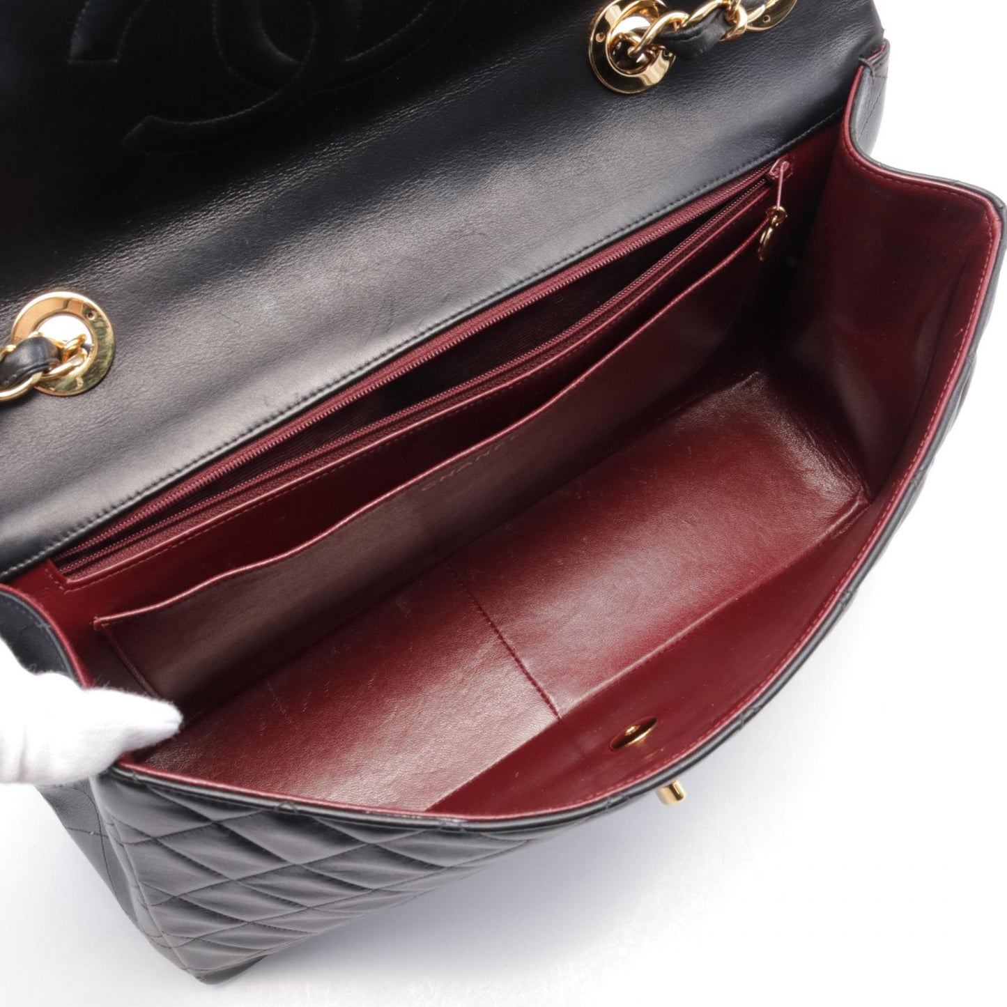 Chanel Lambskin Shoulder Bag Black A01094