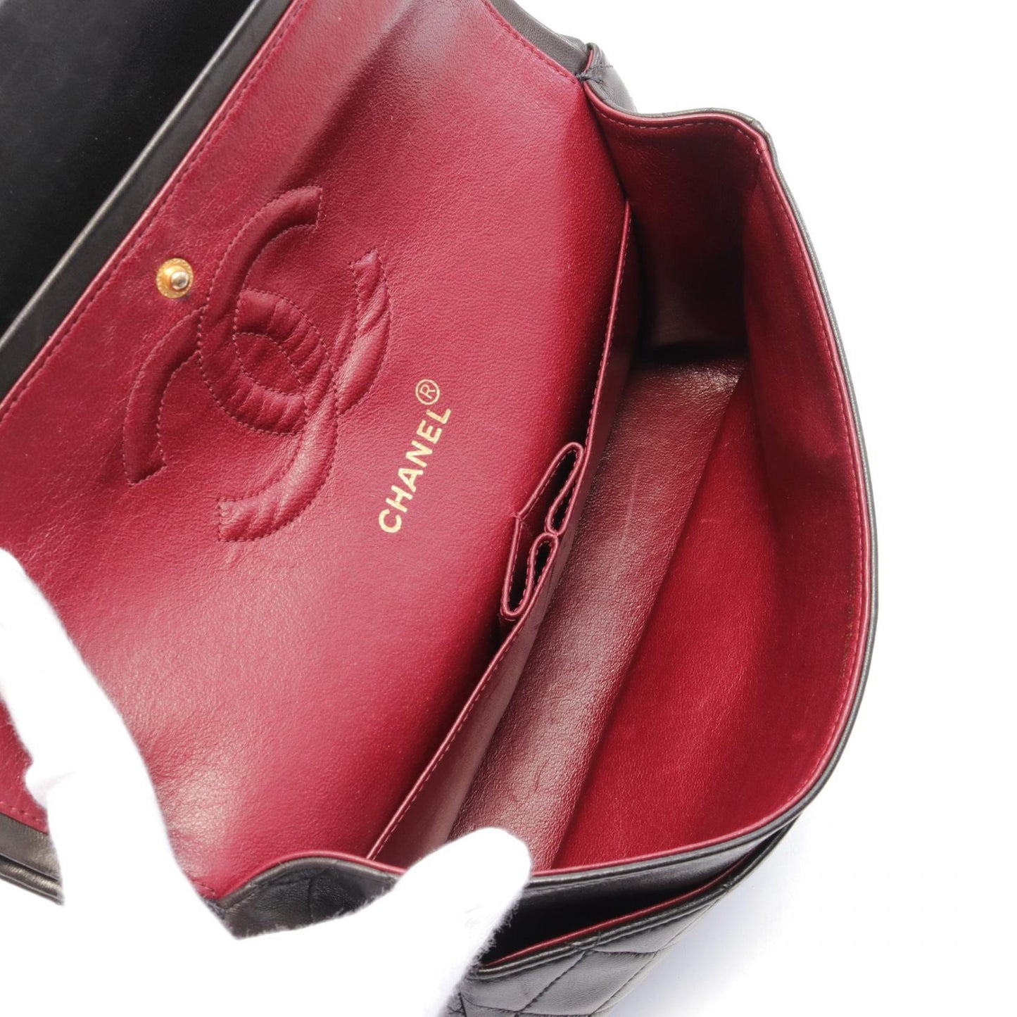 Chanel Lambskin Matelasse W Flap Shoulder Bag