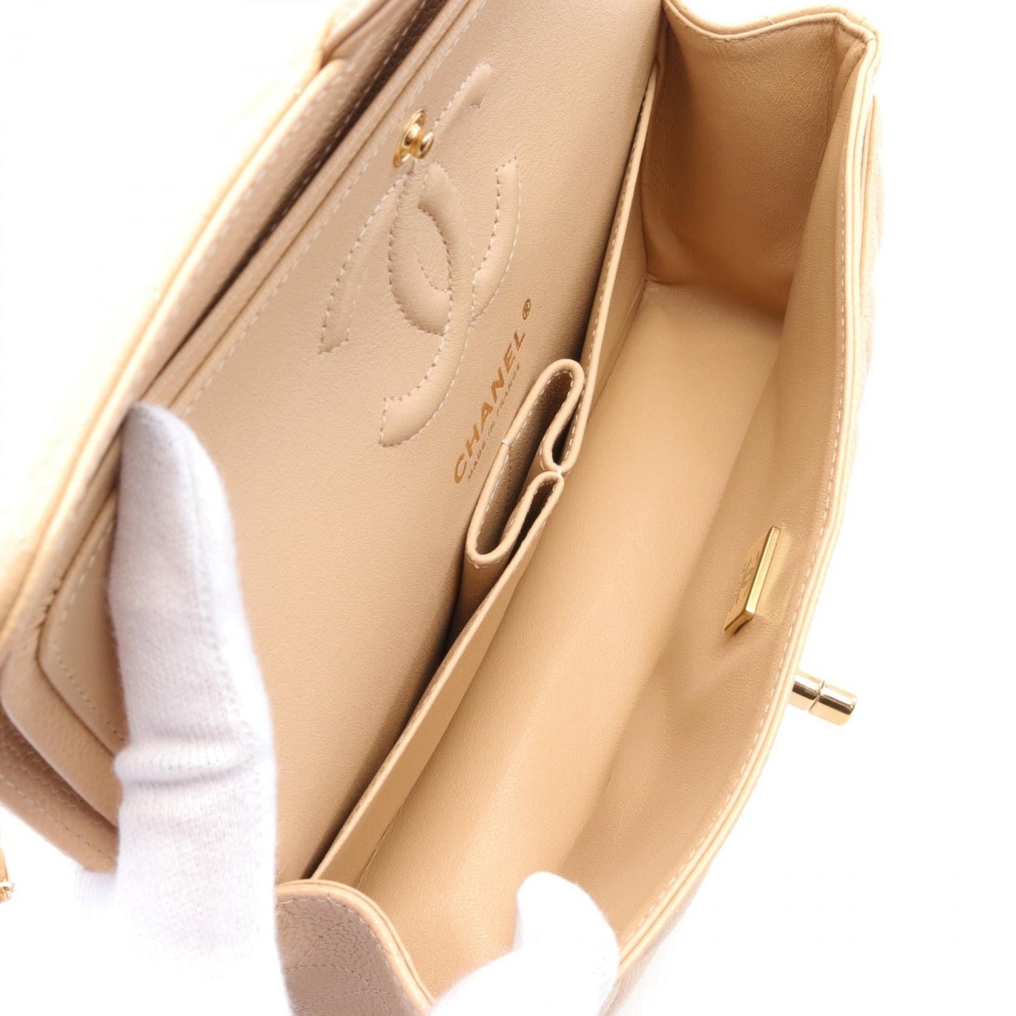 Chanel Matelasse W Flap Leather Shoulder Bag
