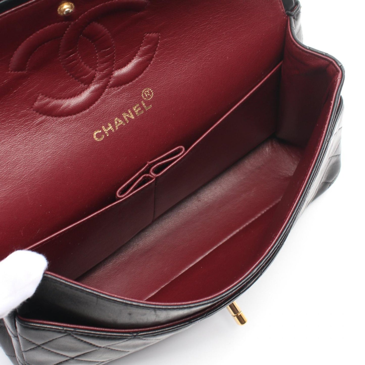 Chanel Lambskin Matelasse W Flap Shoulder Bag