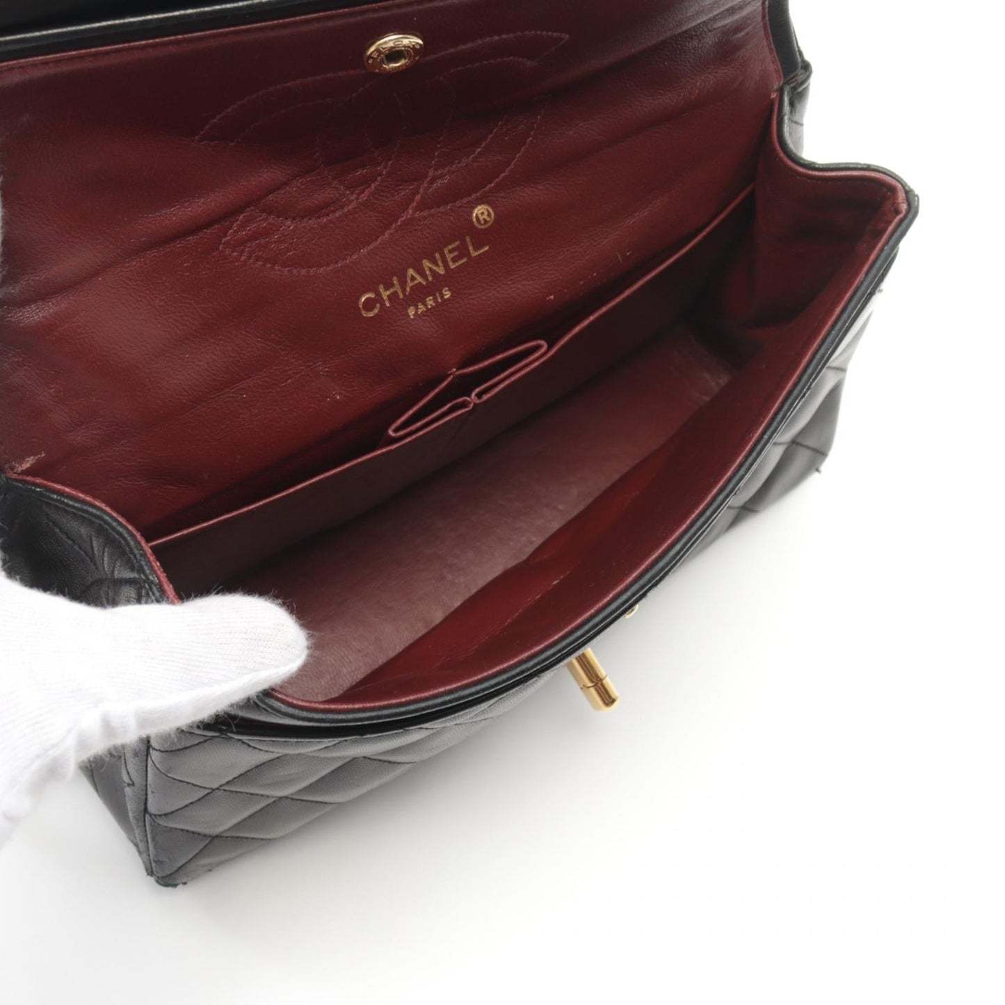 Chanel Lambskin Matelasse W Flap Shoulder Bag