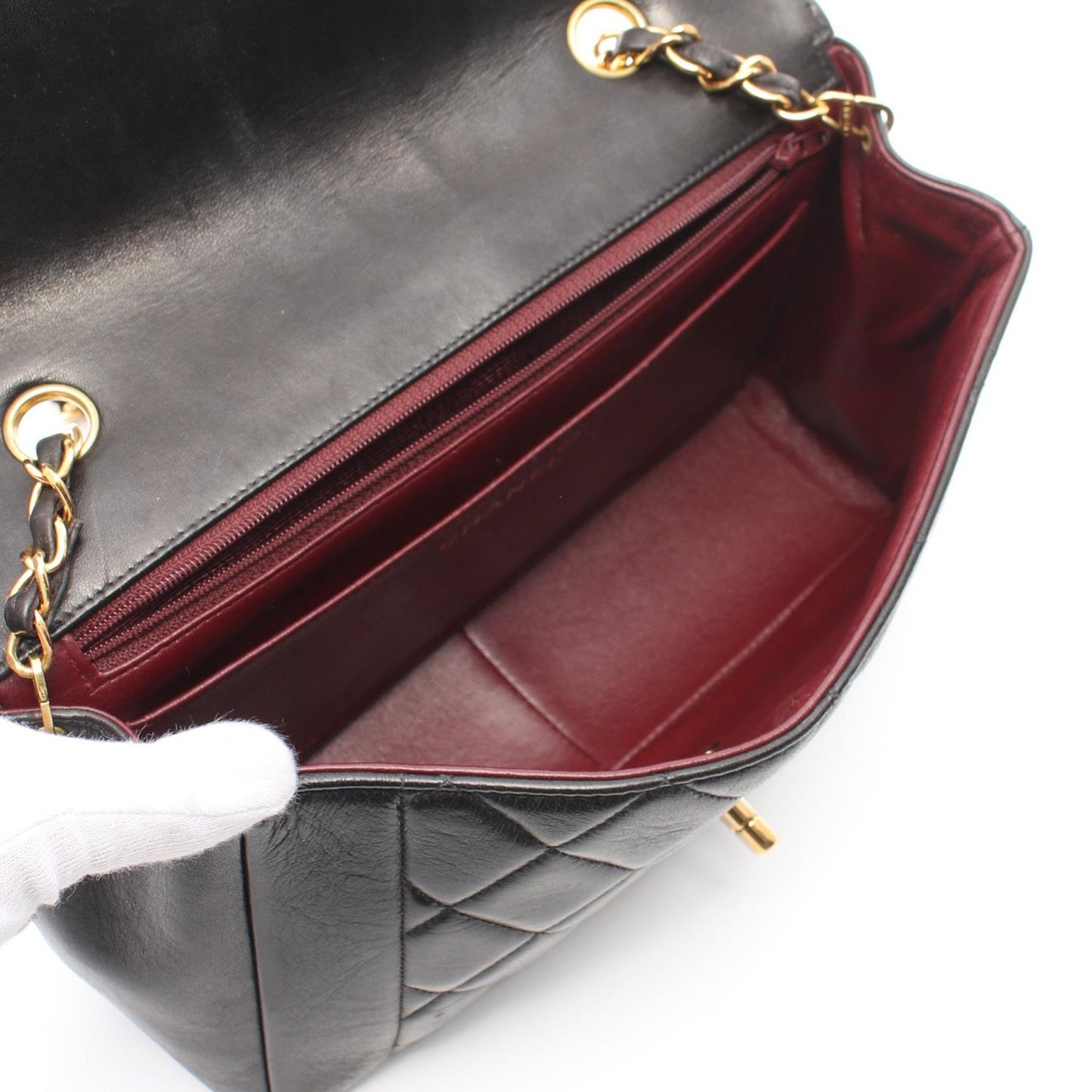 Chanel Diana Flap Lambskin Shoulder Bag Black