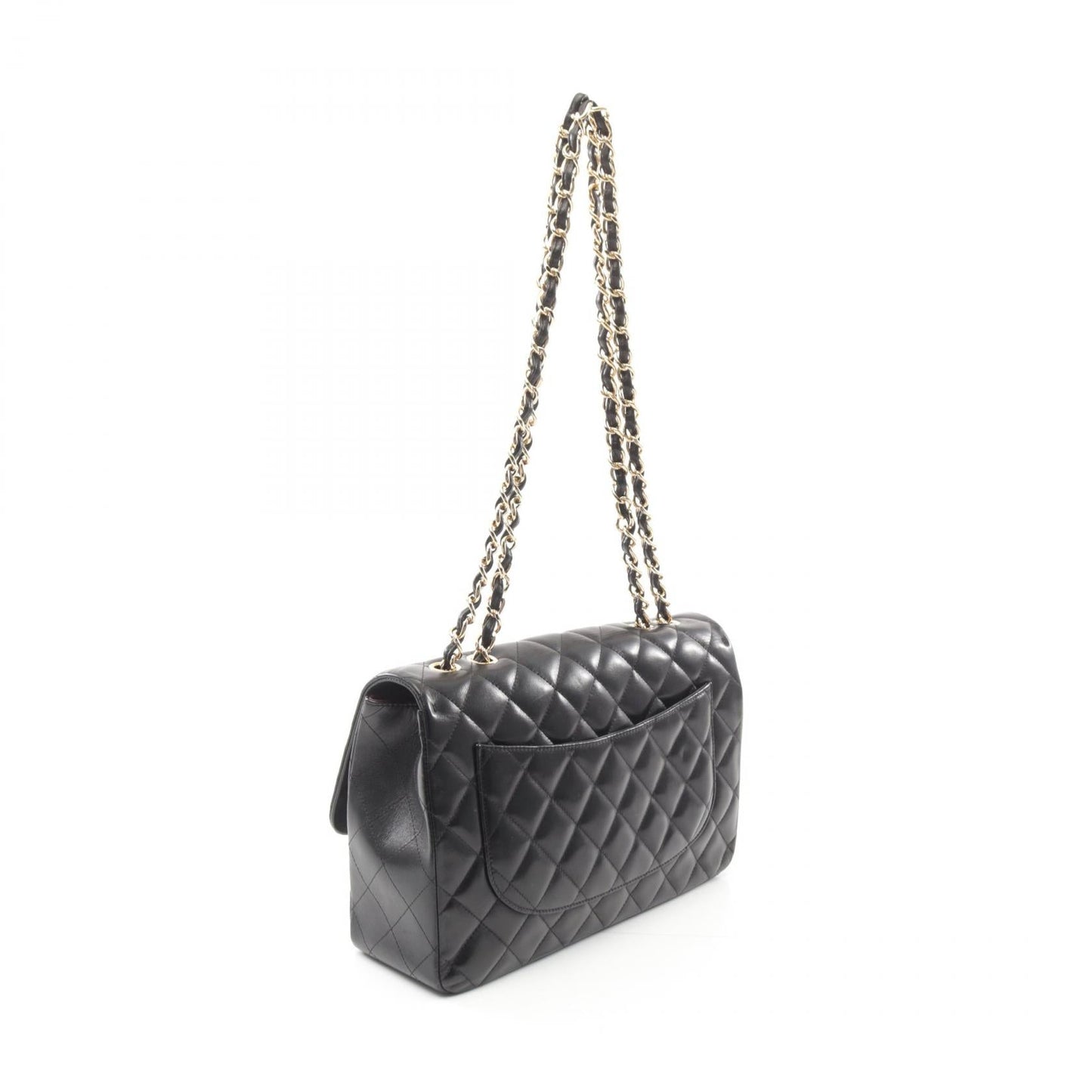 Chanel Lambskin Single Flap Shoulder Bag Black