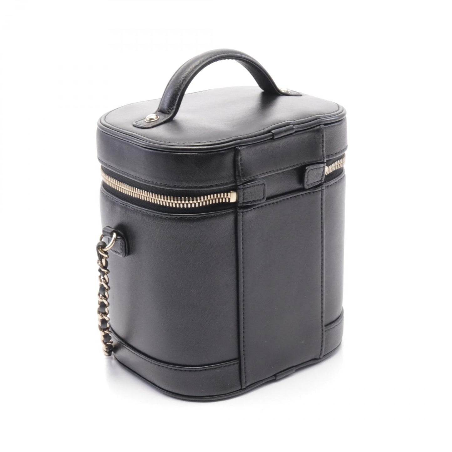 Chanel Lambskin Coco Mark Handbag Black AS0323