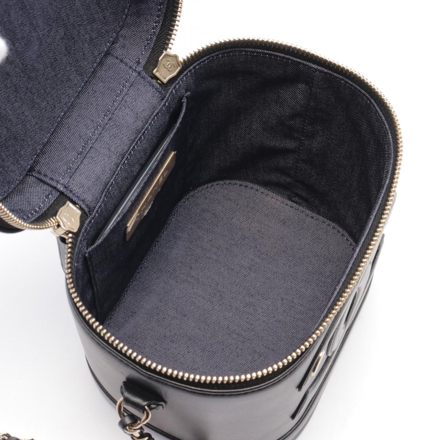 Chanel Lambskin Coco Mark Handbag Black AS0323