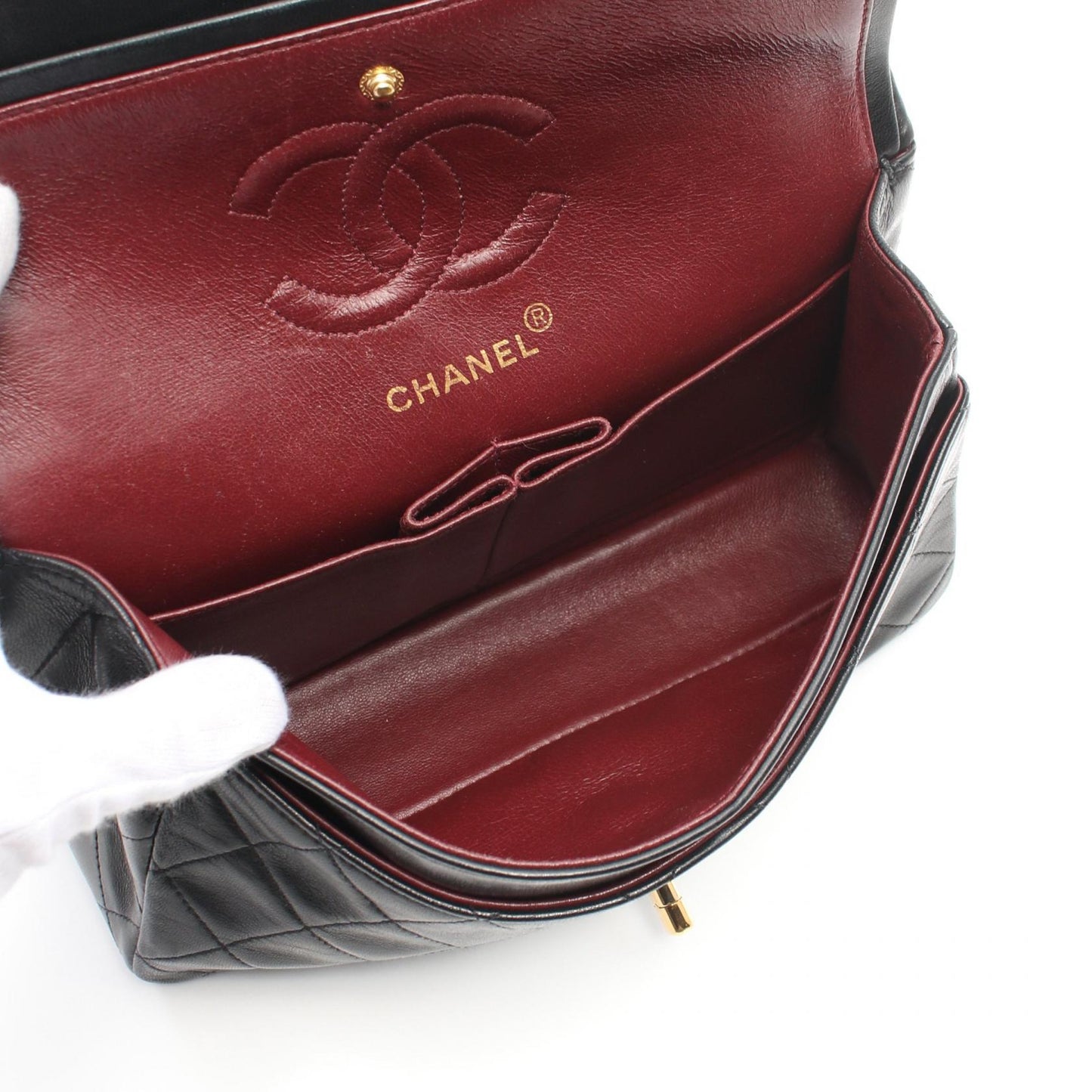 Chanel Lambskin Matelasse W Flap Shoulder Bag