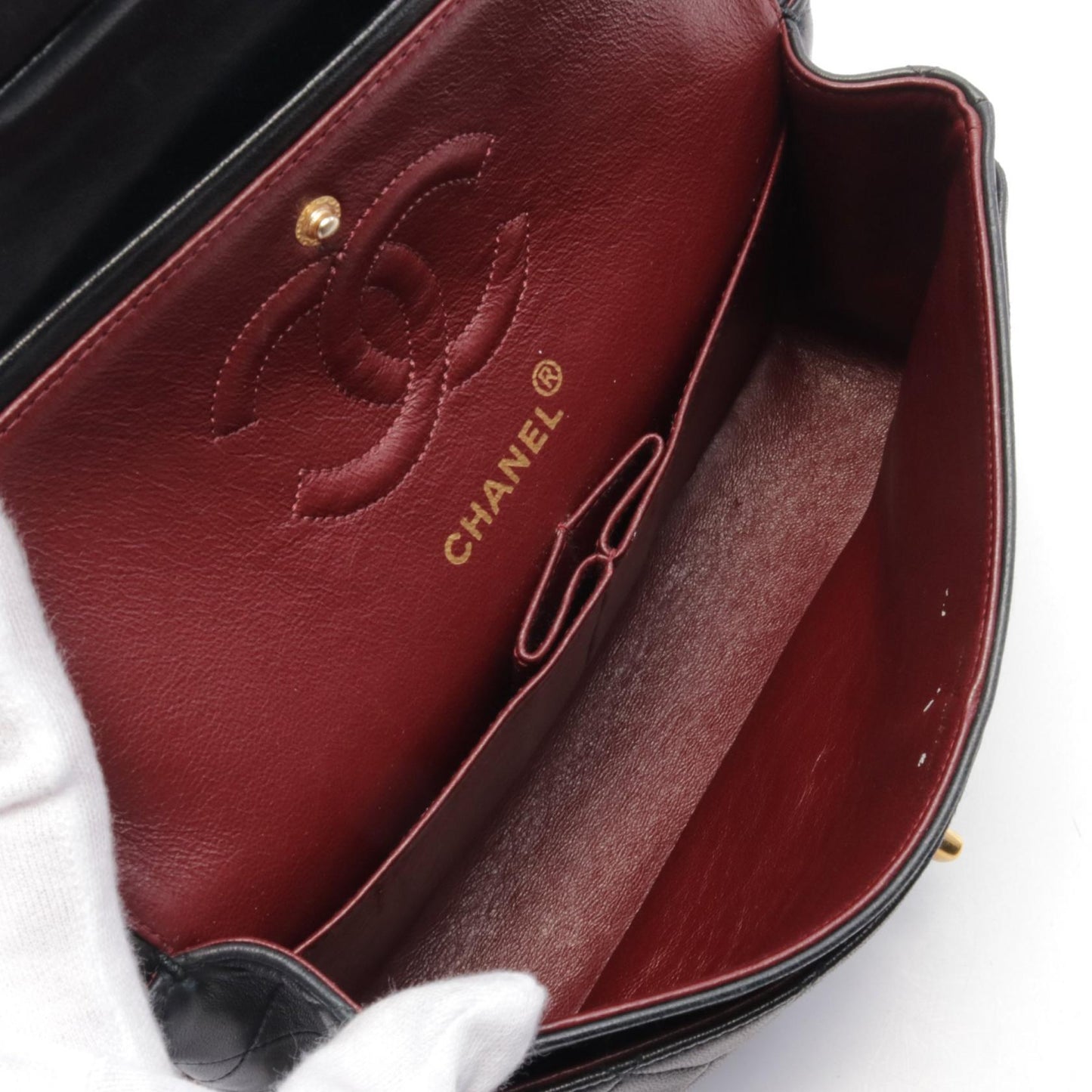 Chanel Lambskin Matelasse W Flap Shoulder Bag