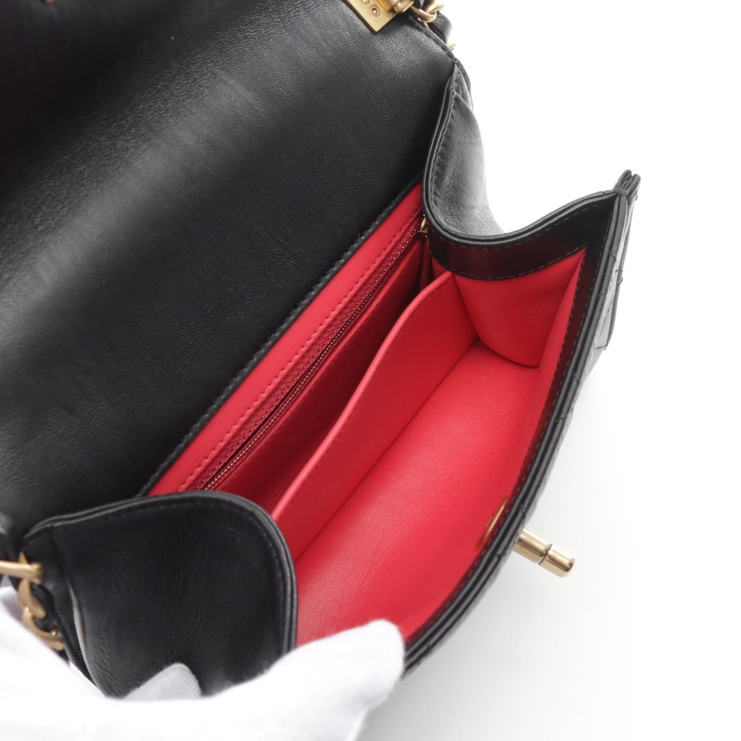 Chanel Matelasse Top Handle Shoulder Bag Black