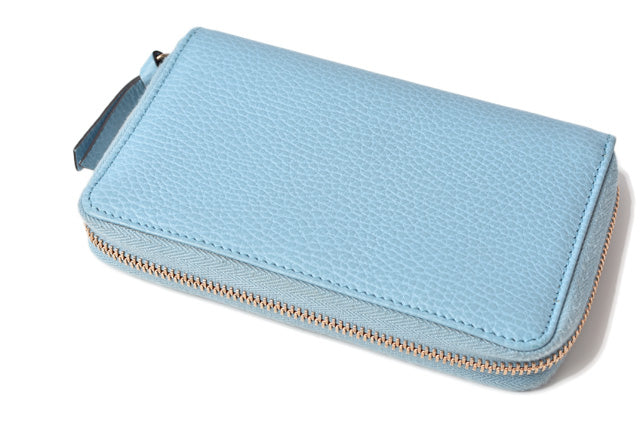 Luxury Gucci Trending 2025 Leather Folding Wallet Swing Light Blue