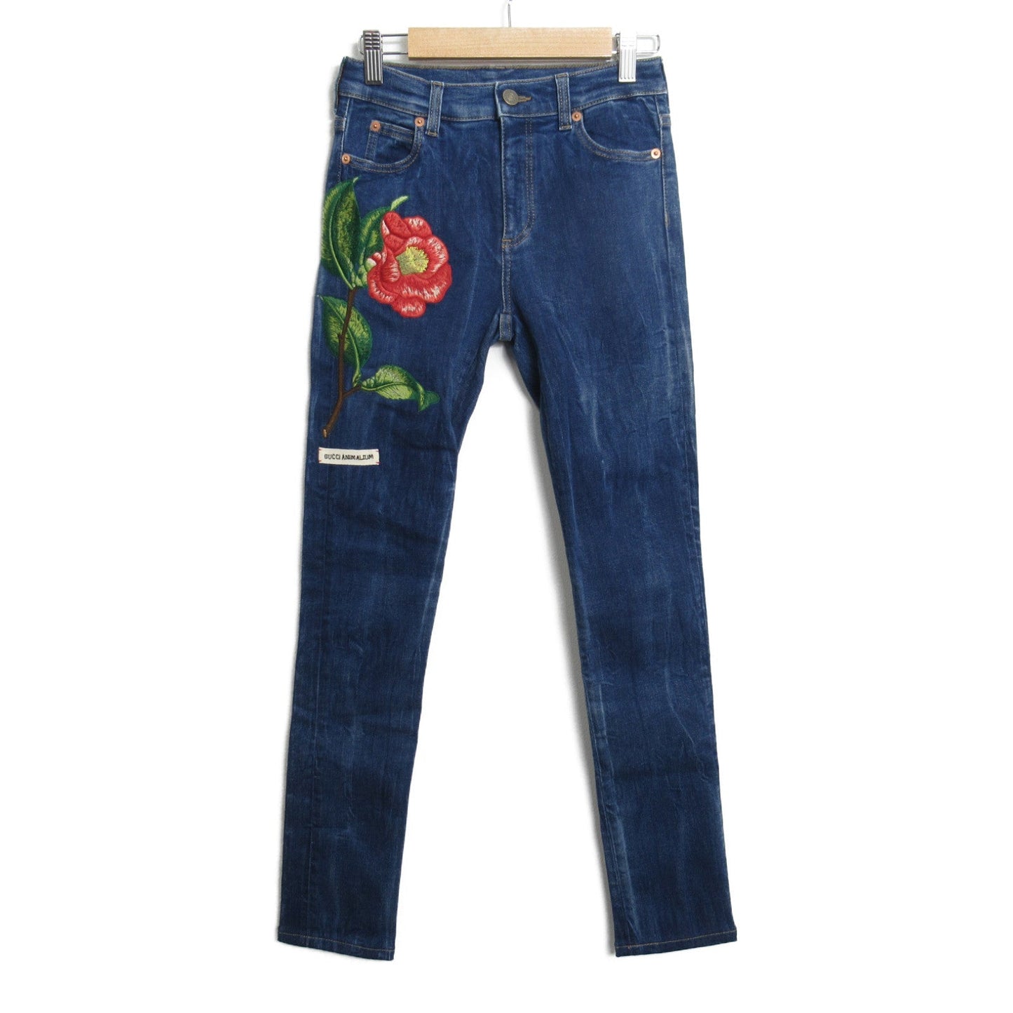 Luxury Gucci Trending 2025 Denim Slim Pants Floral Embroidery