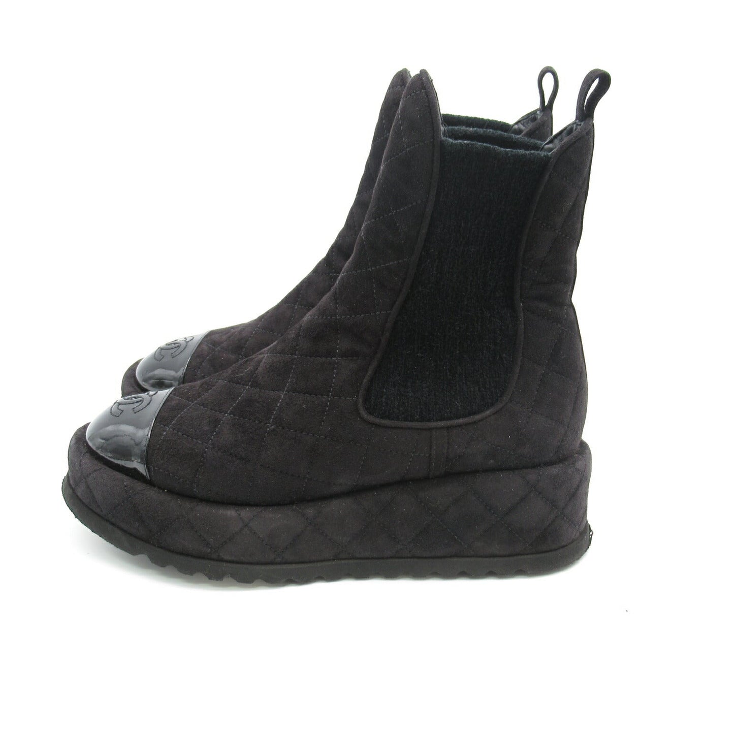 Chanel Suede Boots Black
