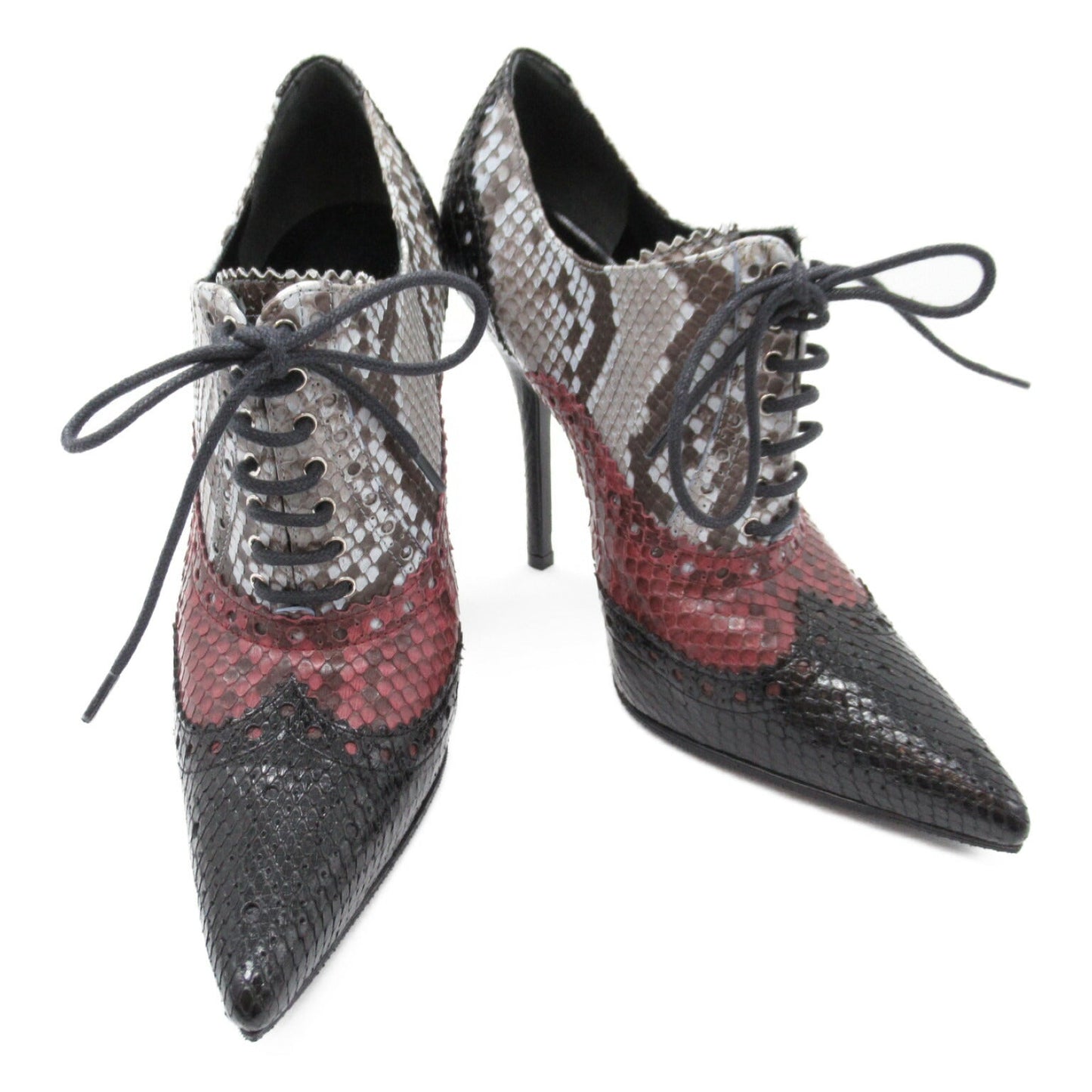 Luxury Gucci Trending 2025 Python Heel Pumps Black Red Brown