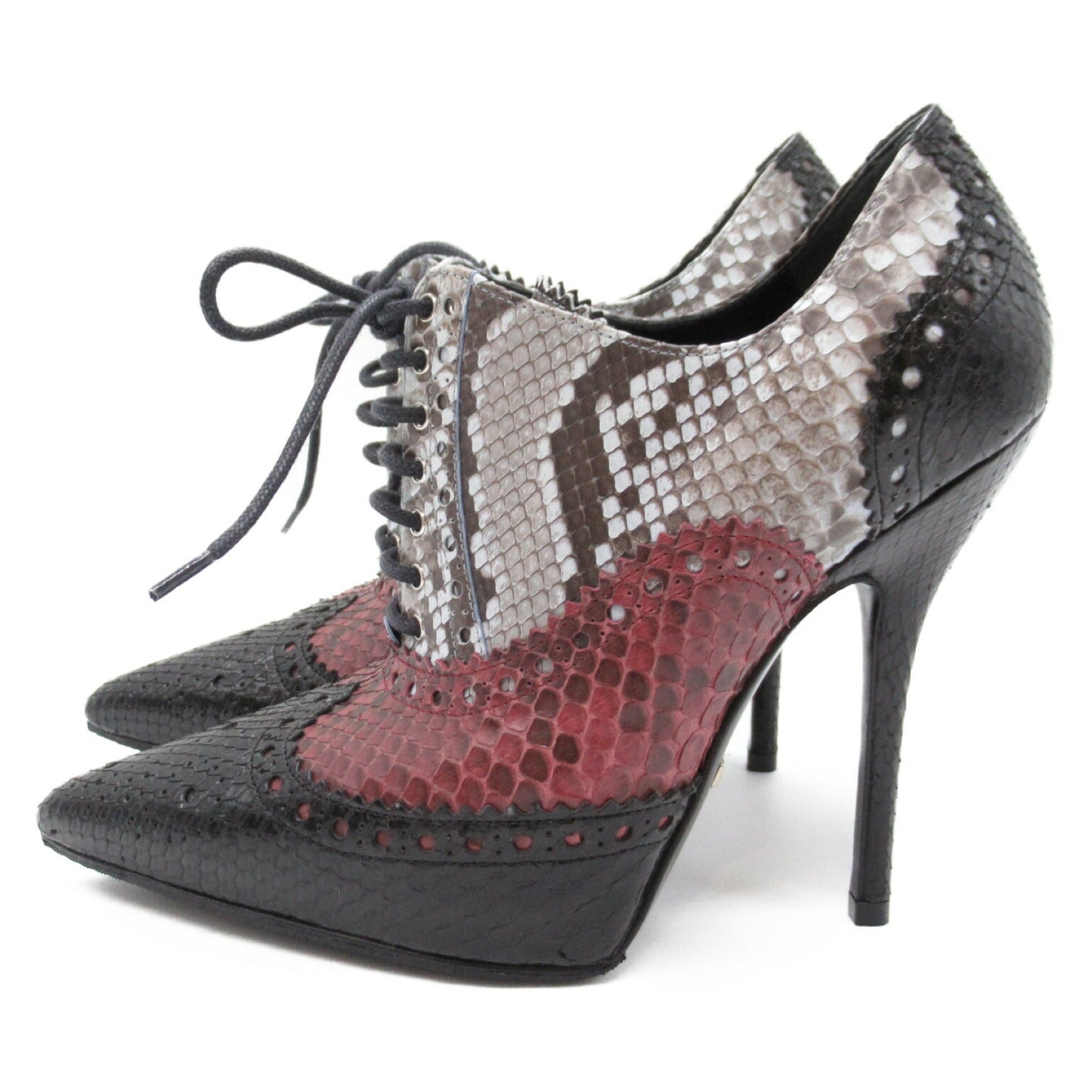 Luxury Gucci Trending 2025 Python Heel Pumps Black Red Brown