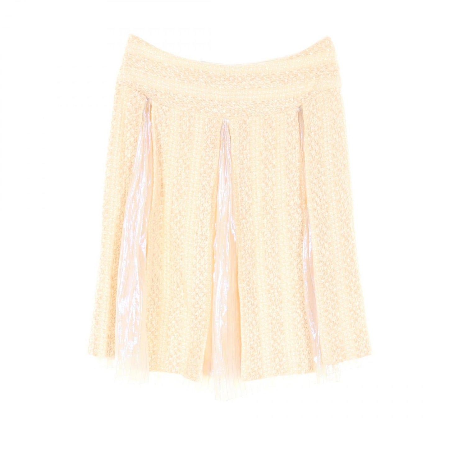 Chanel Silk Polyester Skirt Ivory/Pink