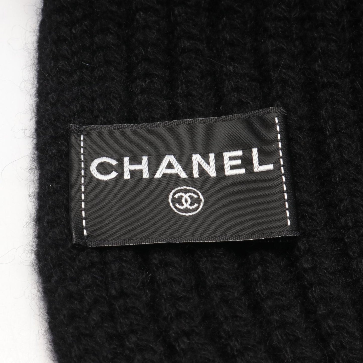 Chanel Cashmere Scarf Black New