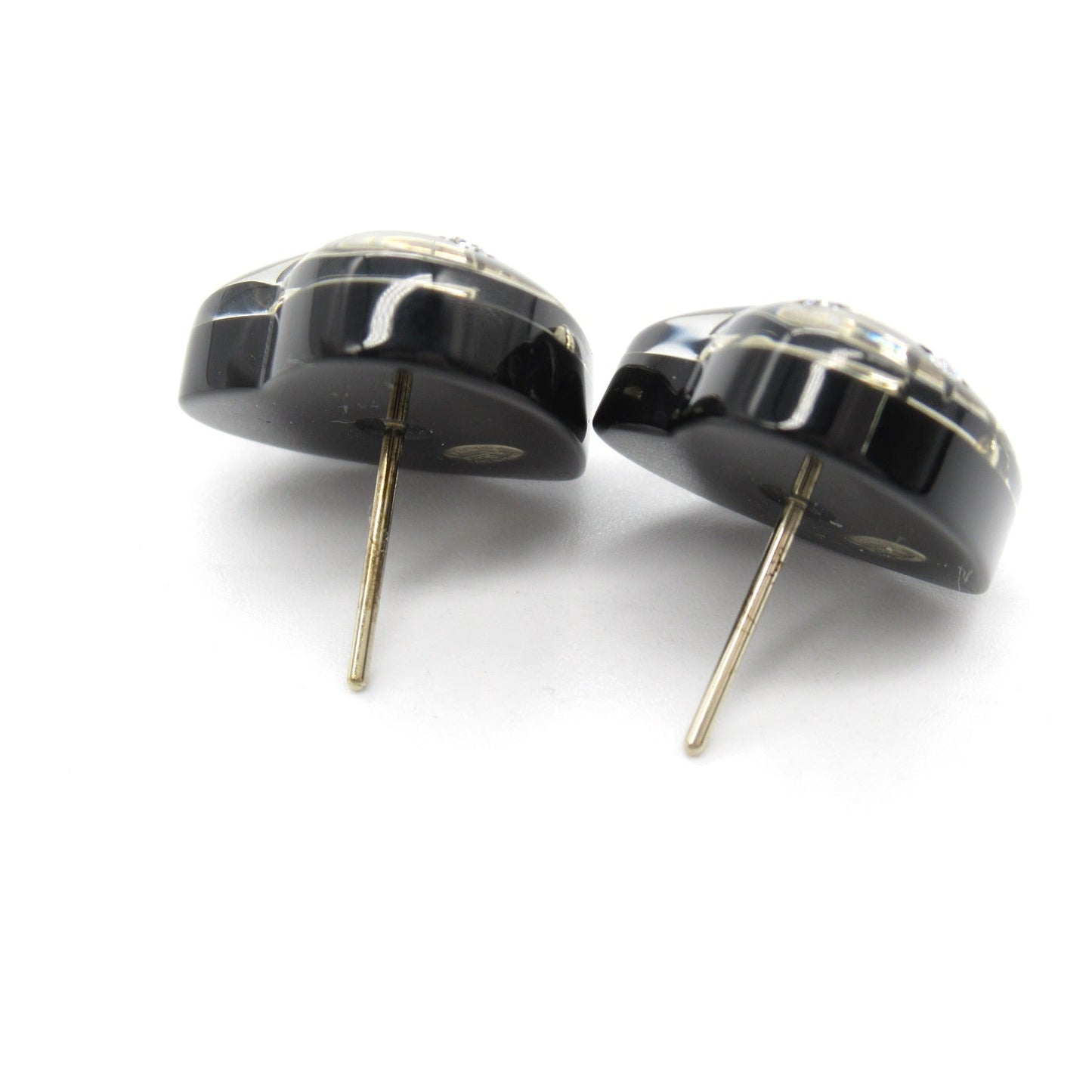 Chanel Heart Earrings Plastic Gold