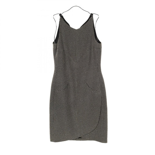 Chanel Rayon Polyester Dress Black Gold