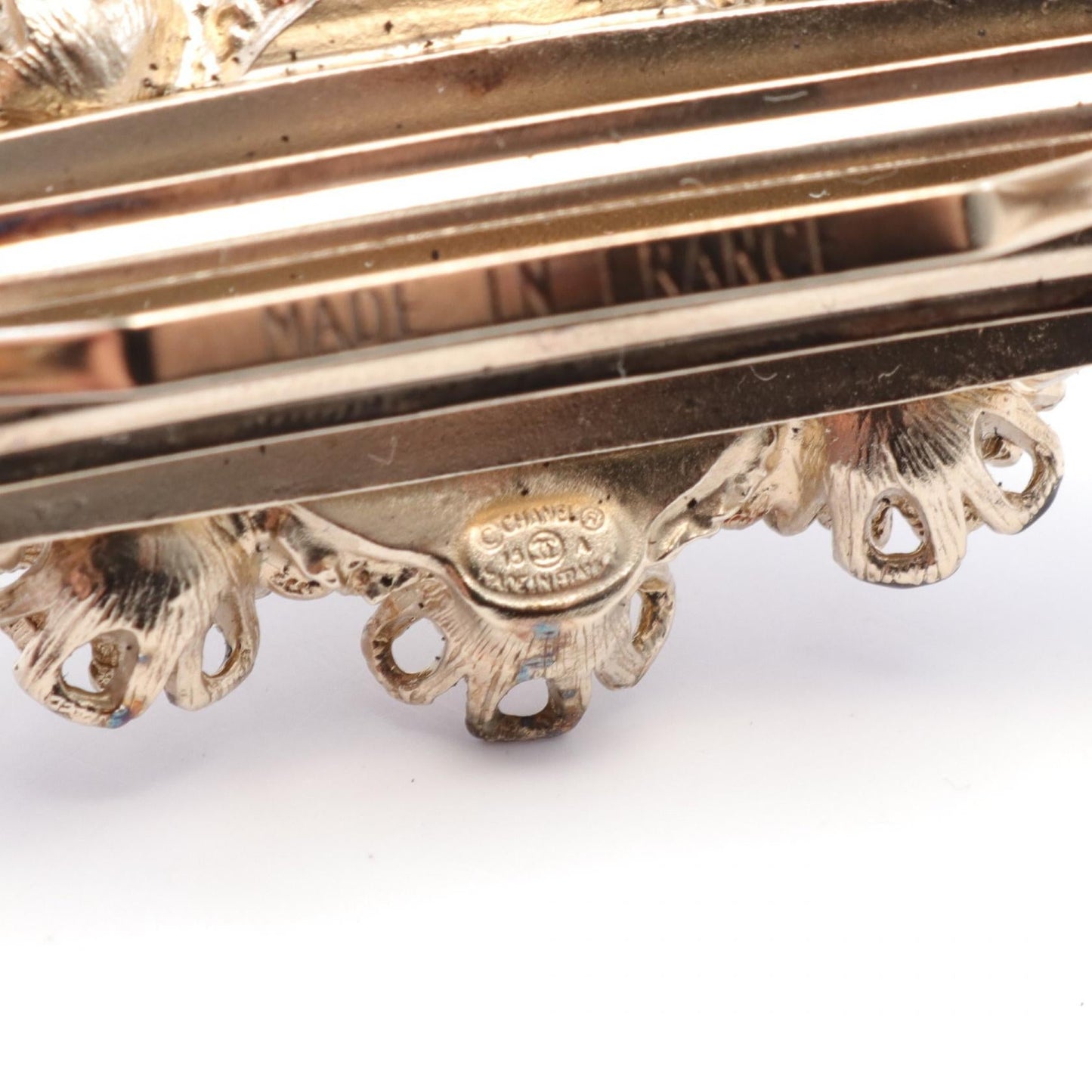 Chanel Coco Mark Barrette Gold Plated Rhinestone