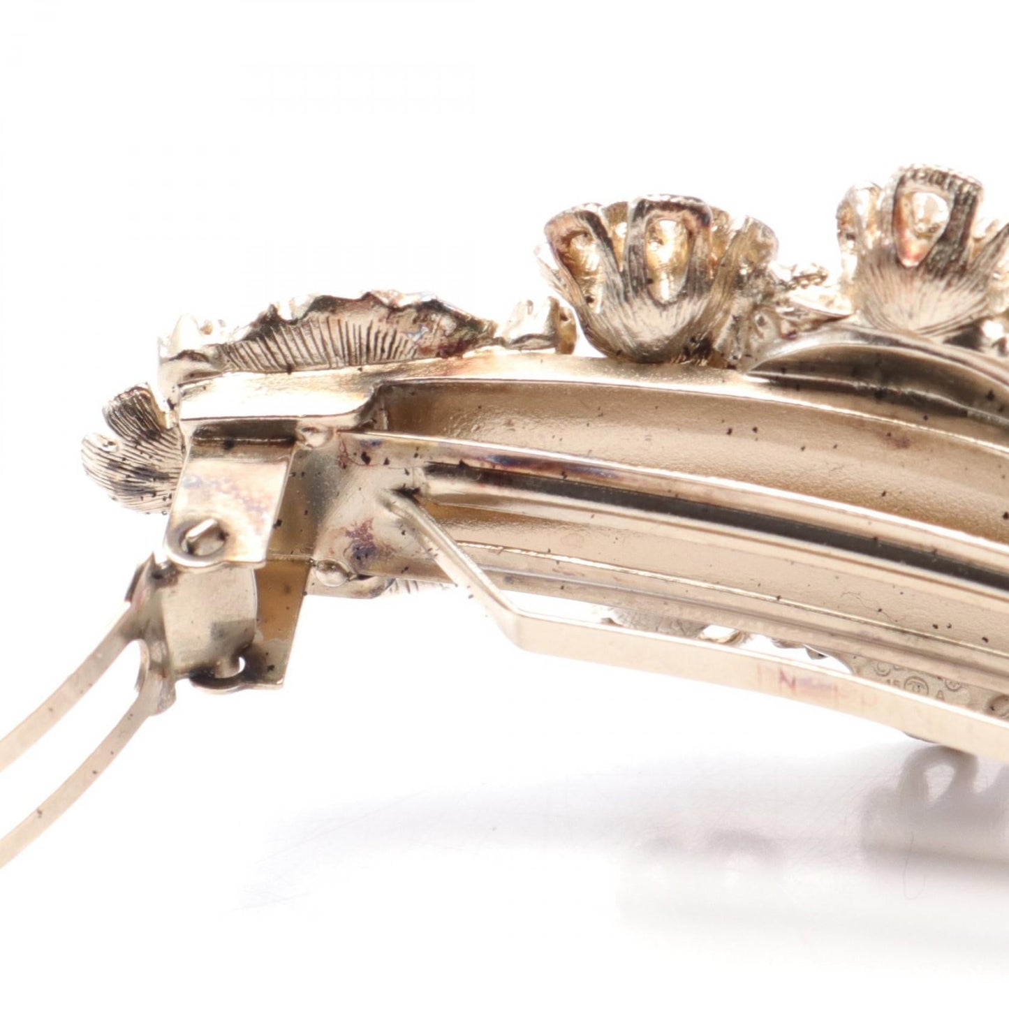 Chanel Coco Mark Barrette Gold Plated Rhinestone