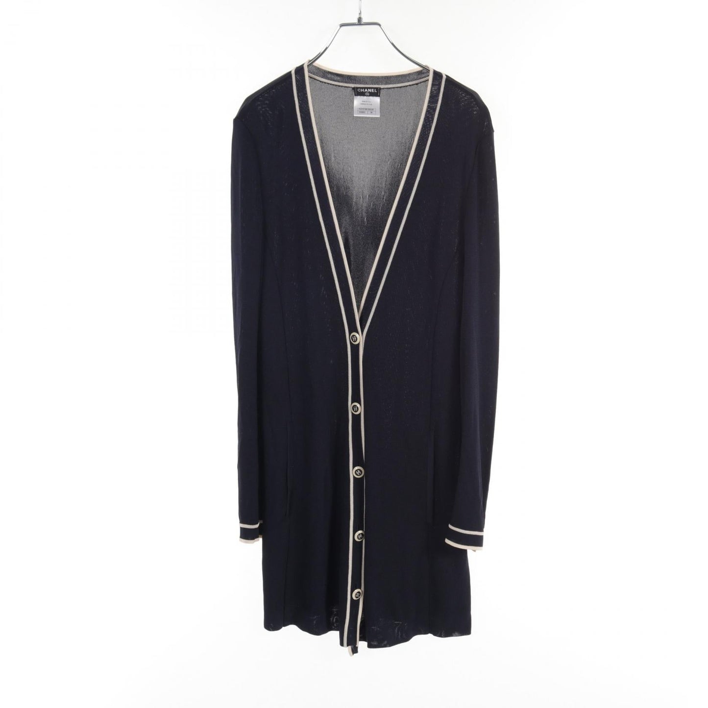 Chanel Rayon Cardigan Navy/Ivory