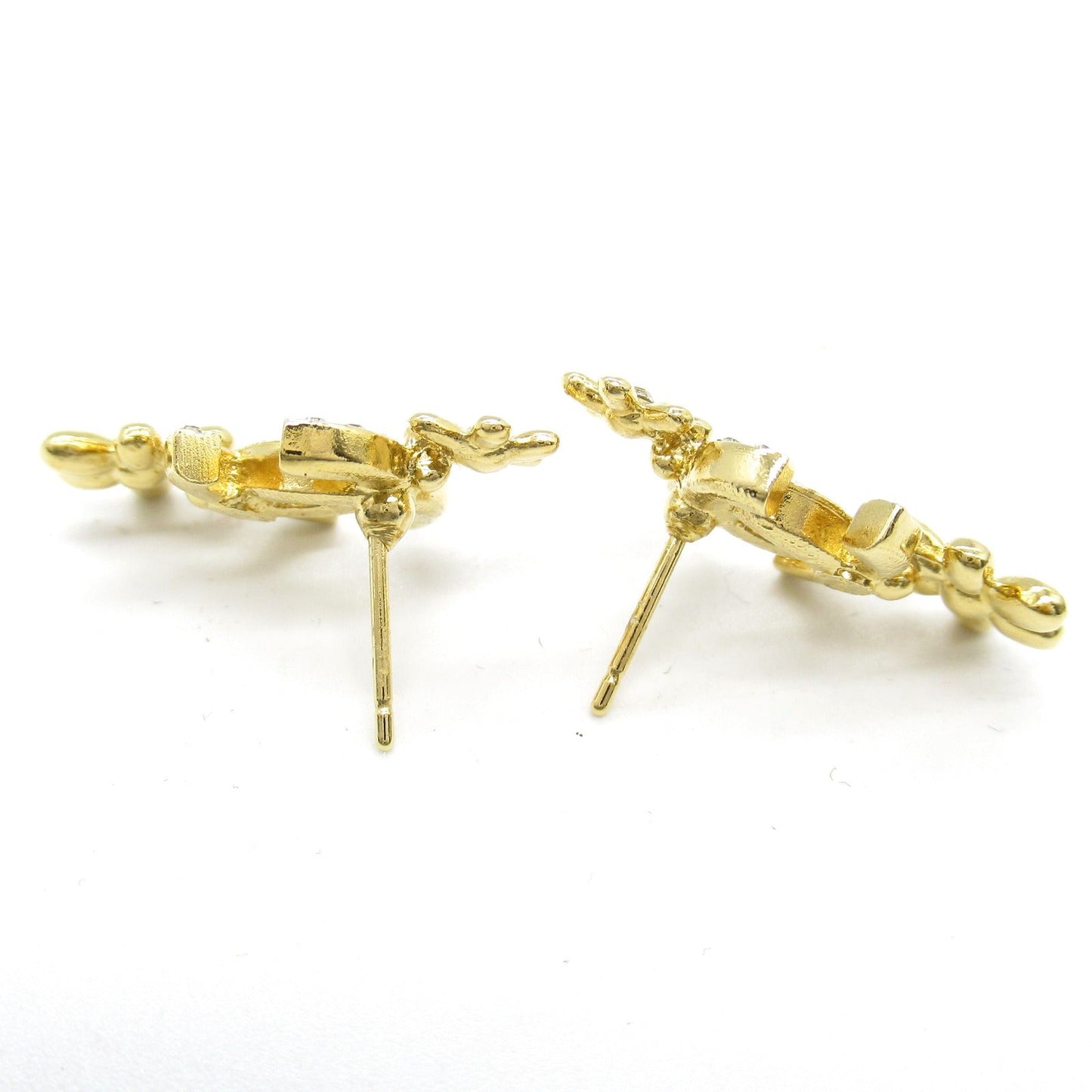 Chanel Coco Mark Earrings Gold Plated Stone