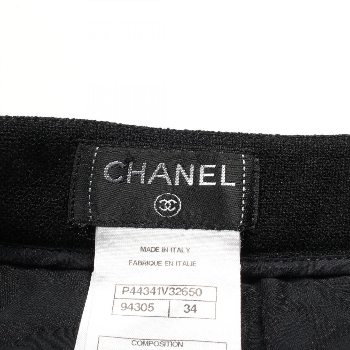 Chanel Wool Skirt Black P44341V32650