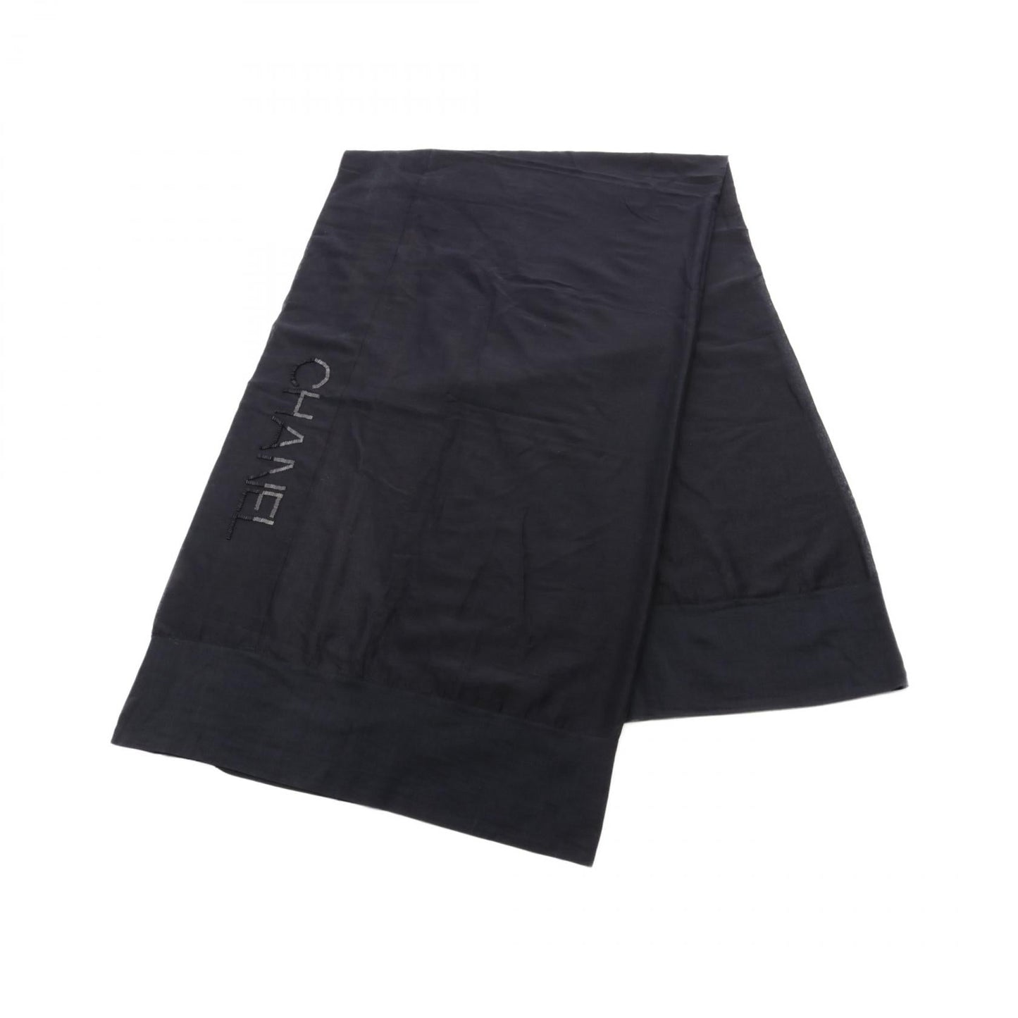 Chanel Silk Cotton Bead Logo Stole