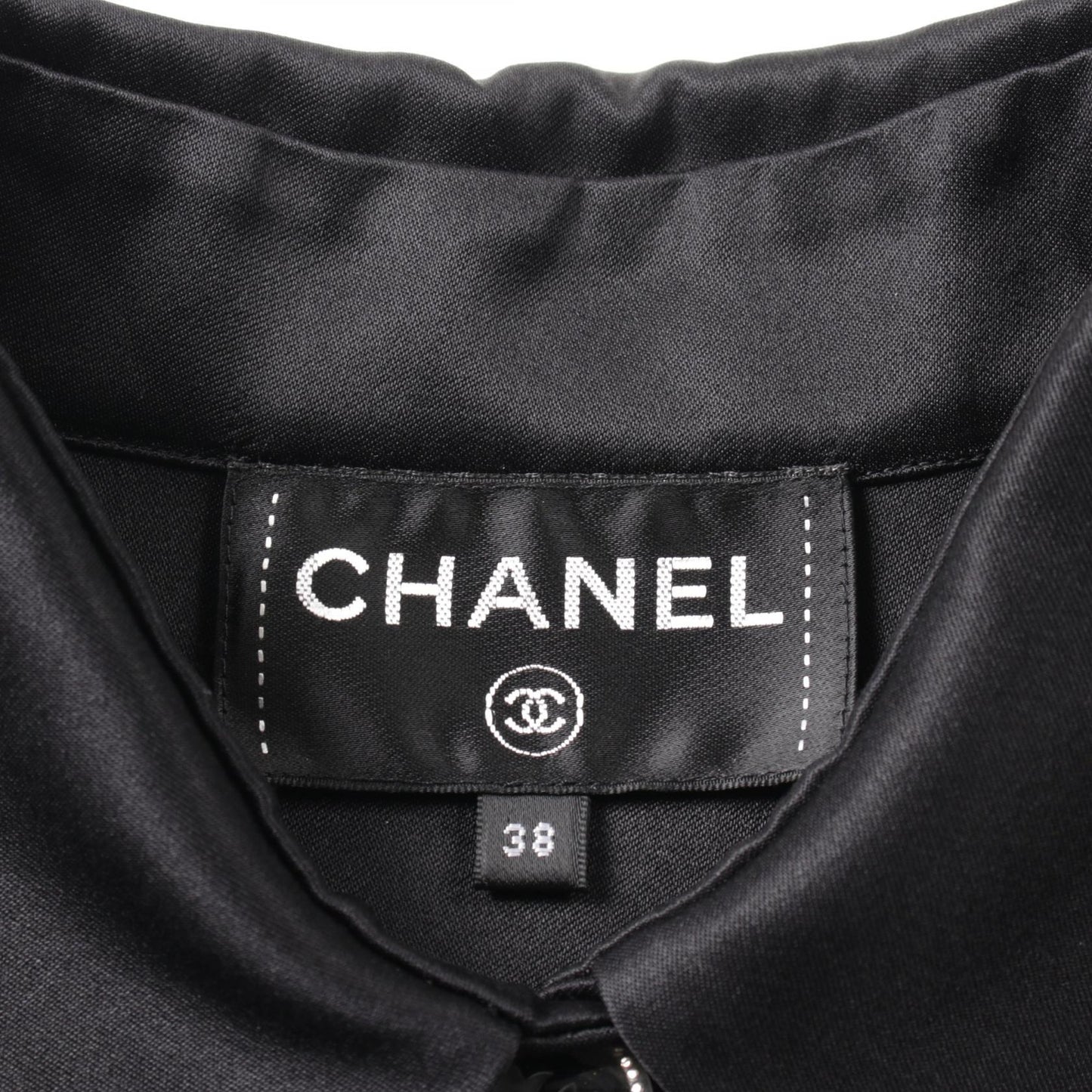 Chanel Silk Dress Coco Mark Button Black