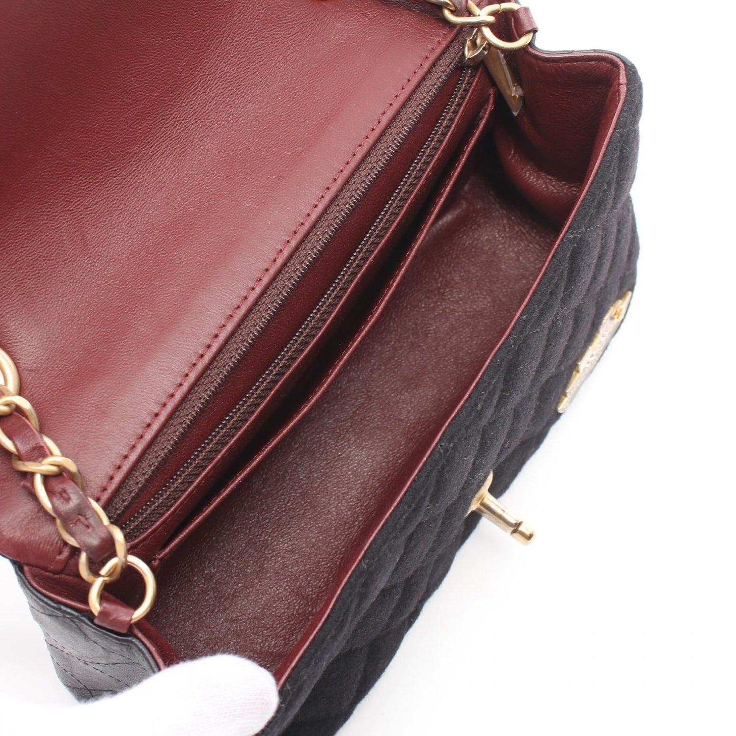 Chanel Wool Lambskin Matelasse Shoulder Bag