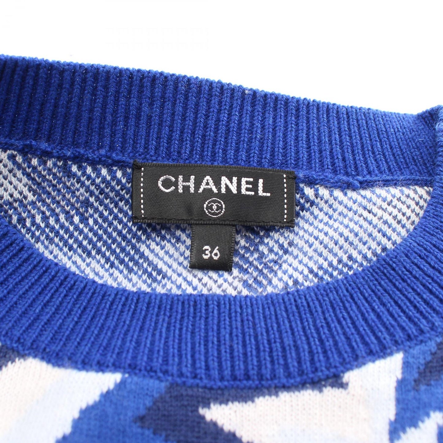 Chanel Cashmere Knit Top Blue Multicolor