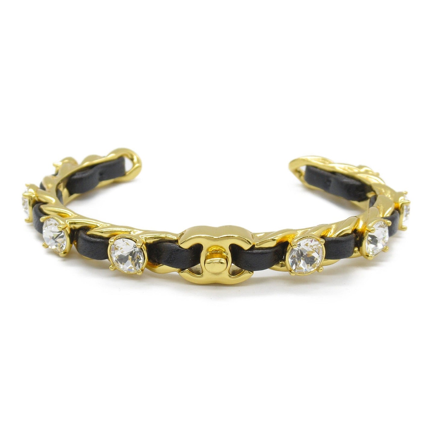 Chanel Lambskin Coco Mark Bangle Bracelet