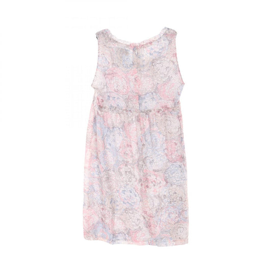 Chanel Camellia Silk Dress Gray Multicolor