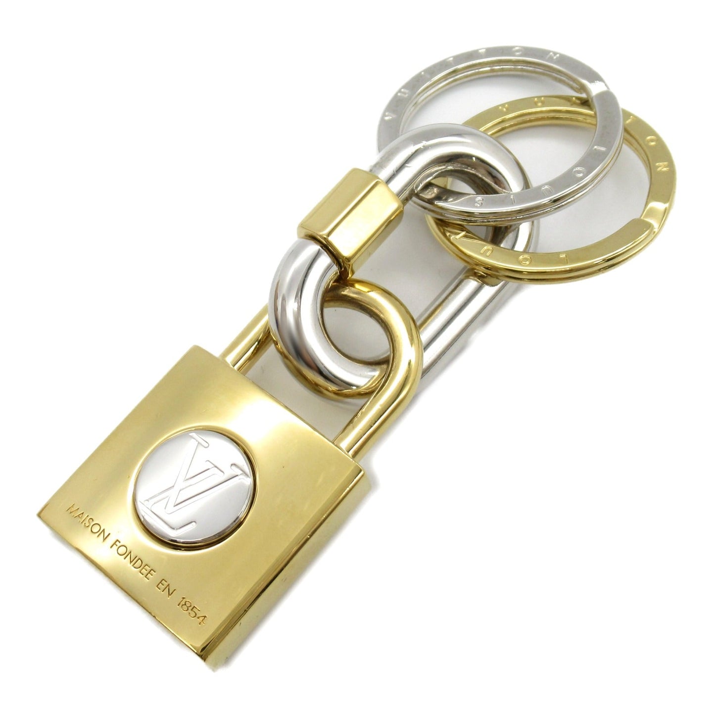 Louis Vuitton Metal LV Padlock Charm Keychain