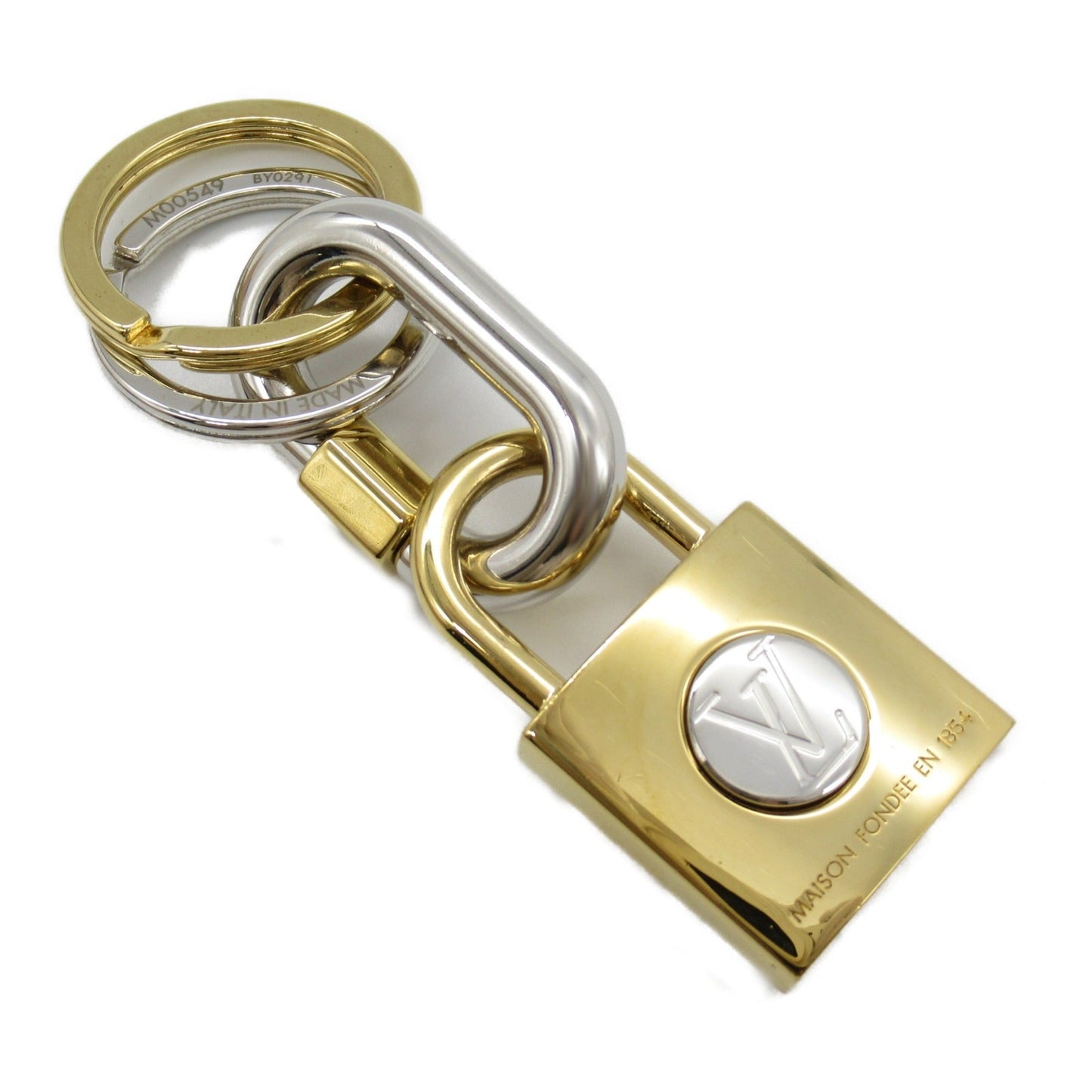 Louis Vuitton Metal LV Padlock Charm Keychain